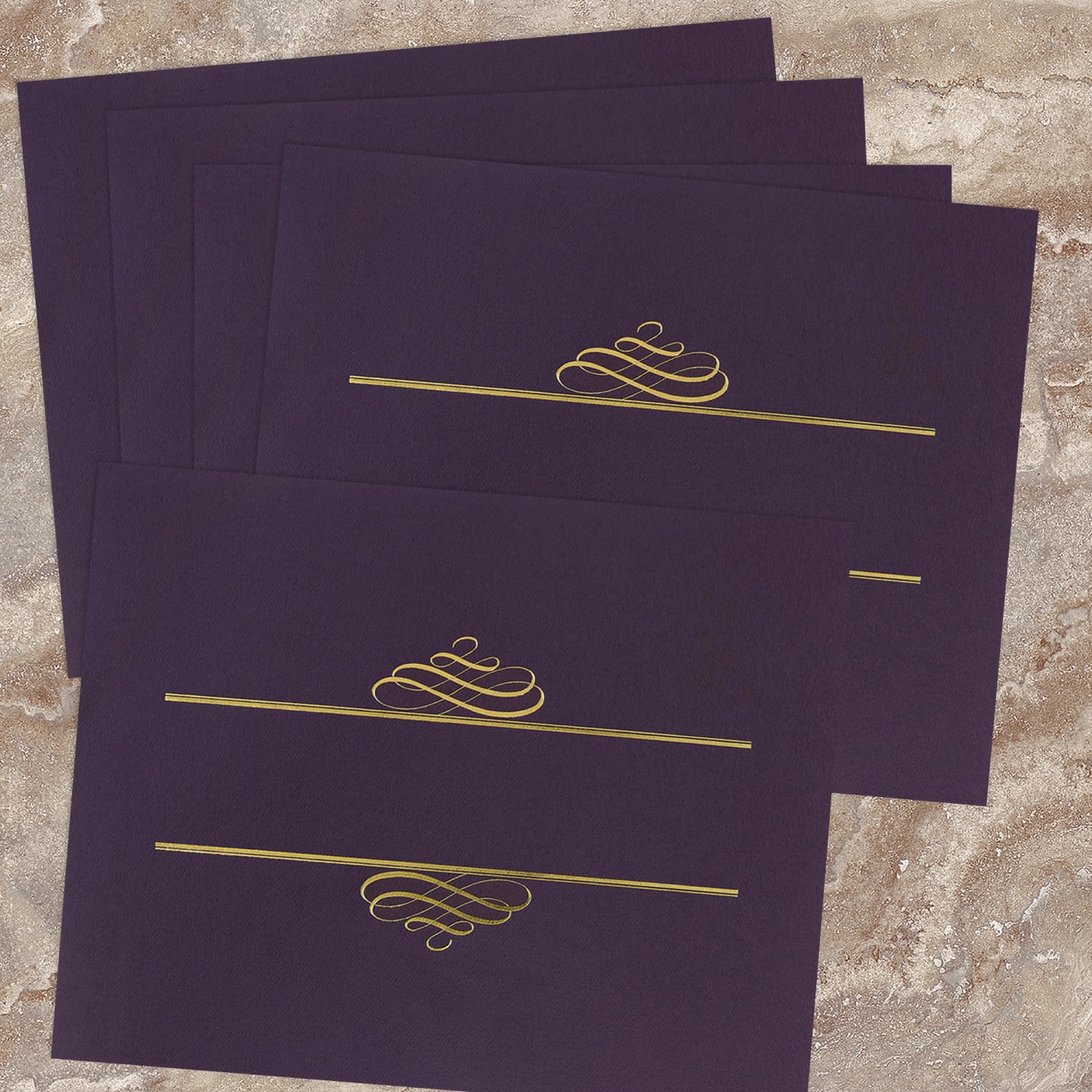 Great Papers! Certificate Covers, 12in x 9-3/8in, Plum/Gold Foil, Pack Of 5 Covers - Image 3