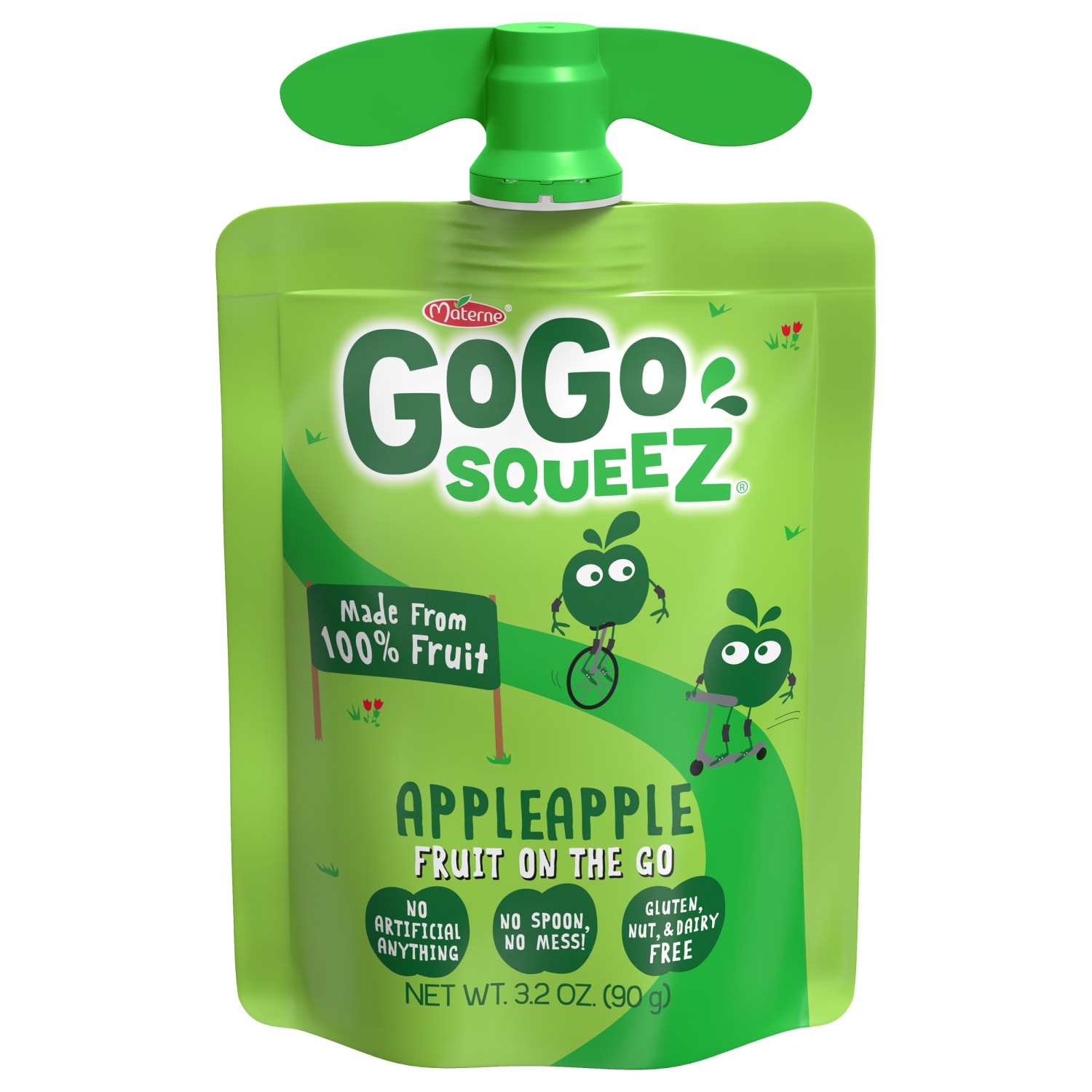 GoGo Squeez Applesauce Pouches, Apple Apple, 3.2 Oz, Pack Of 18 Pouches