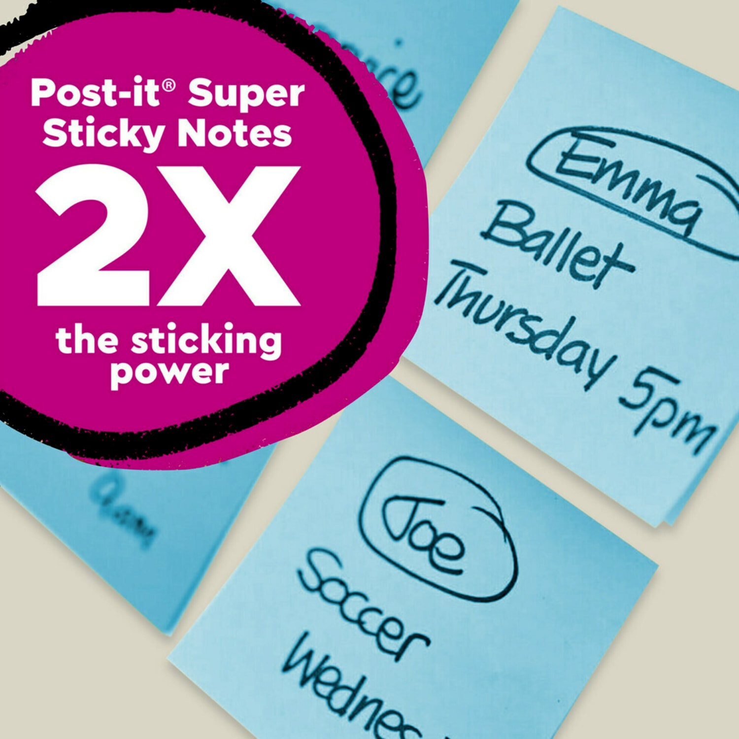 Post-it 100% Recycled Paper Super Sticky Notes, 350 Total Notes, Pack Of 5 Pads, 3in x 3in, Oasis Collection, 70 Notes Per Pad - Image 4
