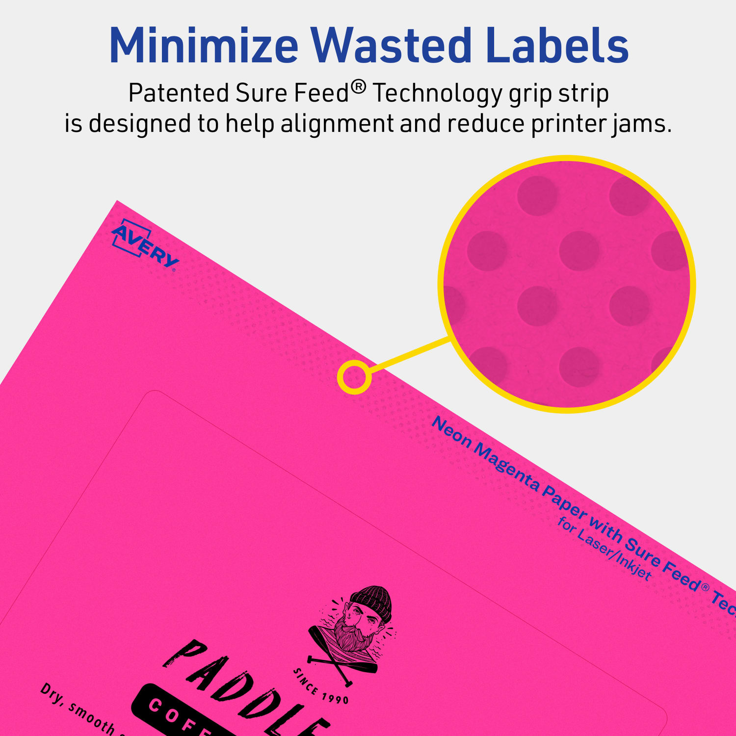 Avery Print-To-The-Edge Labels With Sure Feed Technology, 94278-NMP20, Rectangle, 4in x 6in, Matte Neon Magenta, Pack of 40 - Image 5