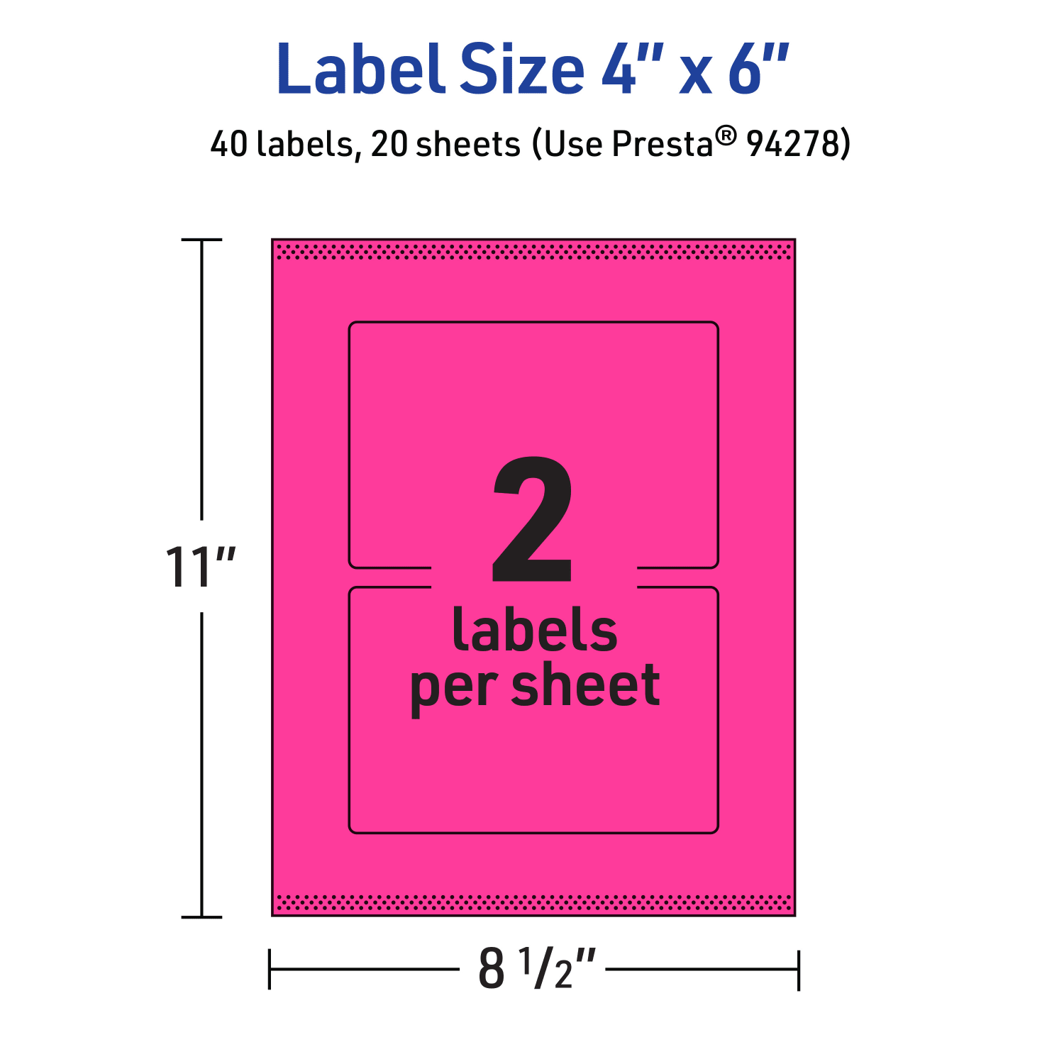 Avery Print-To-The-Edge Labels With Sure Feed Technology, 94278-NMP20, Rectangle, 4in x 6in, Matte Neon Magenta, Pack of 40 - Image 6