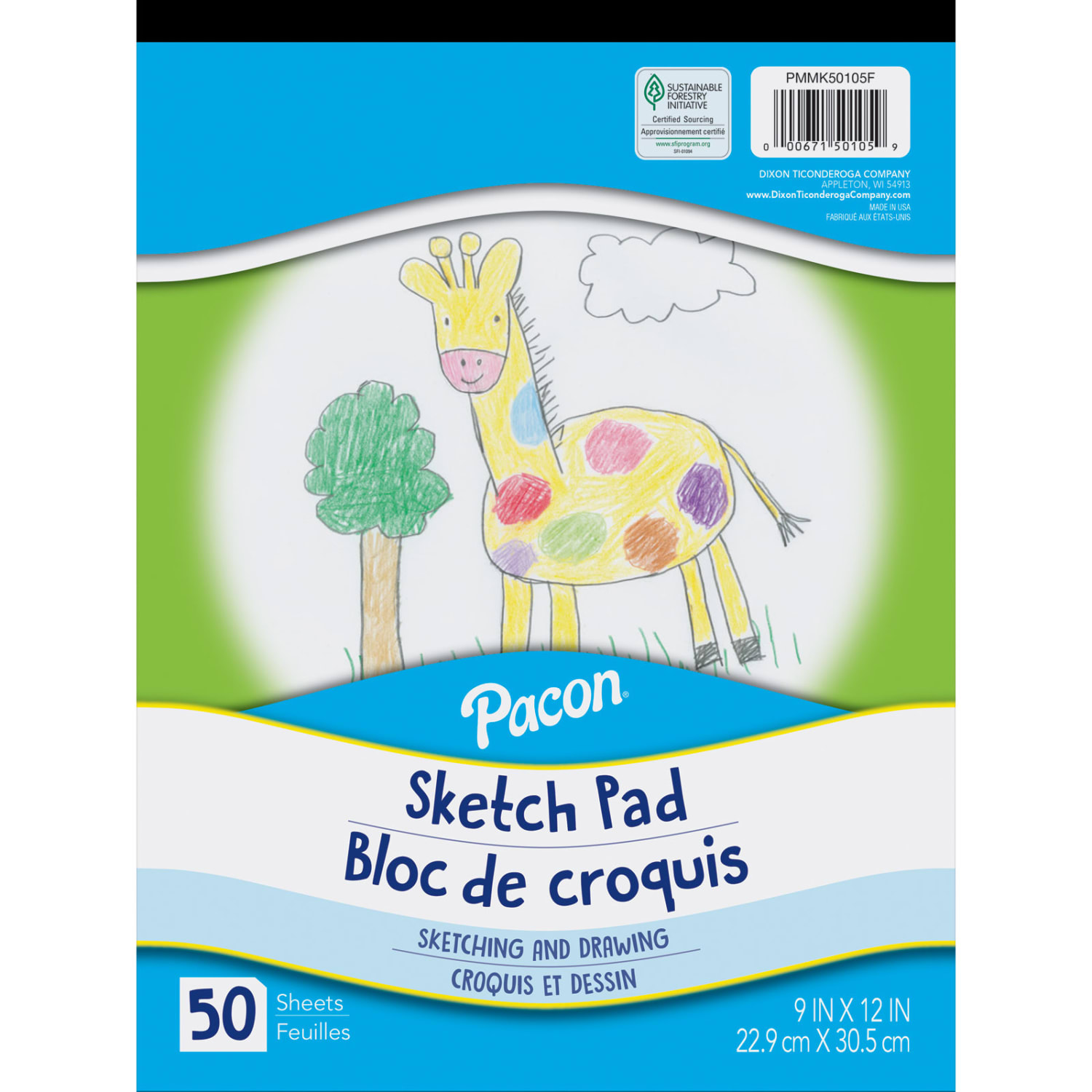 Pacon Sketch Pads, 9in x 12in, White, 50 Sheets Per Pad, Pack Of 12 Pads - Image 3
