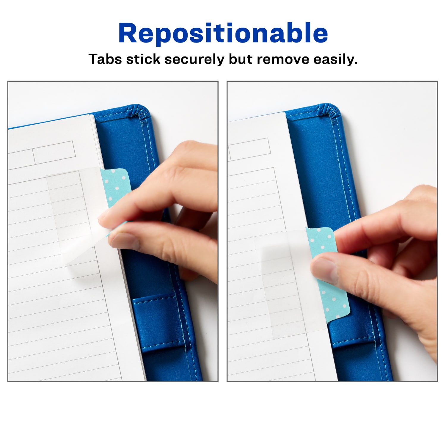 Avery Multiuse Ultra Tabs, 2-Side Writable, 2in x 1.5in, Pink/Blue/Purple, Pastel Dots, Pack Of 24 Repositionable Tabs - Image 4