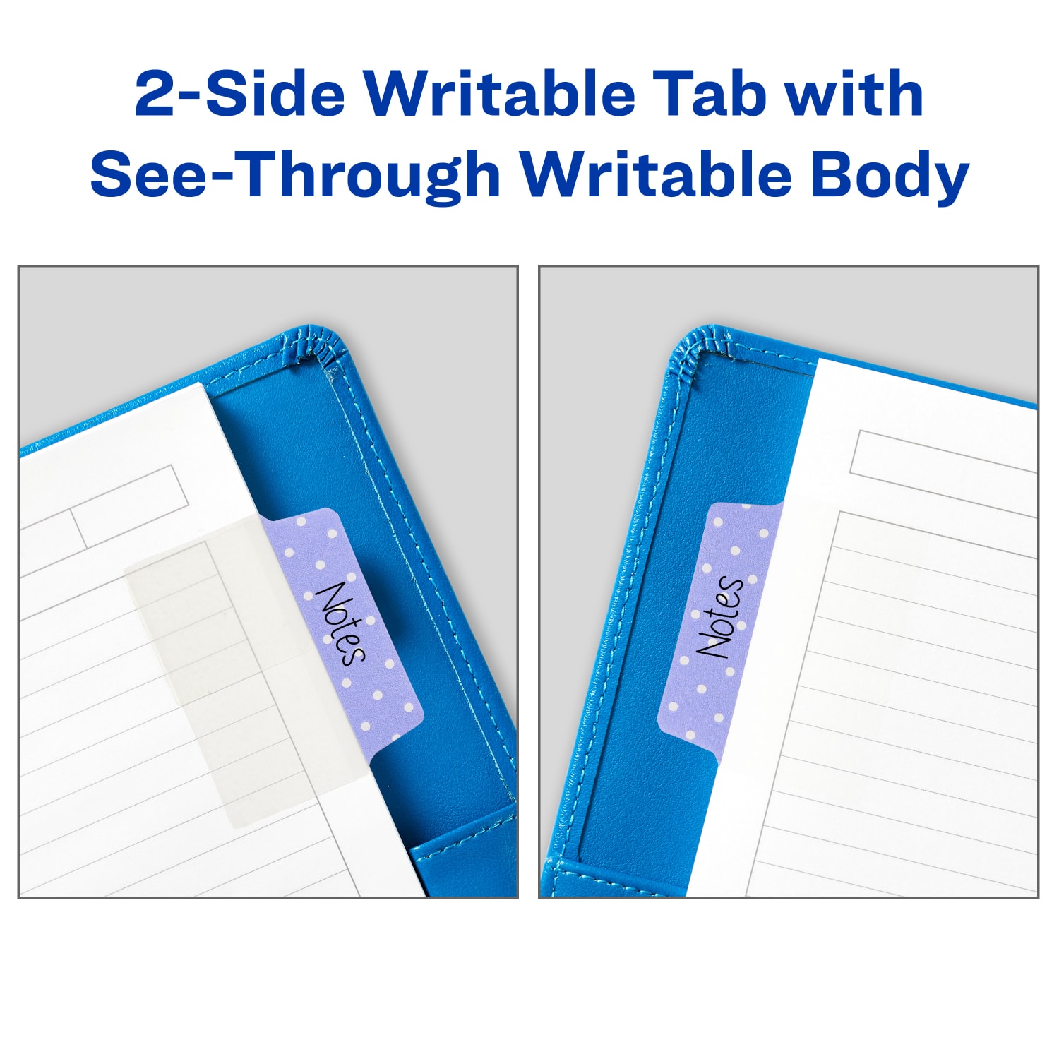 Avery Multiuse Ultra Tabs, 2-Side Writable, 2in x 1.5in, Pink/Blue/Purple, Pastel Dots, Pack Of 24 Repositionable Tabs - Image 6