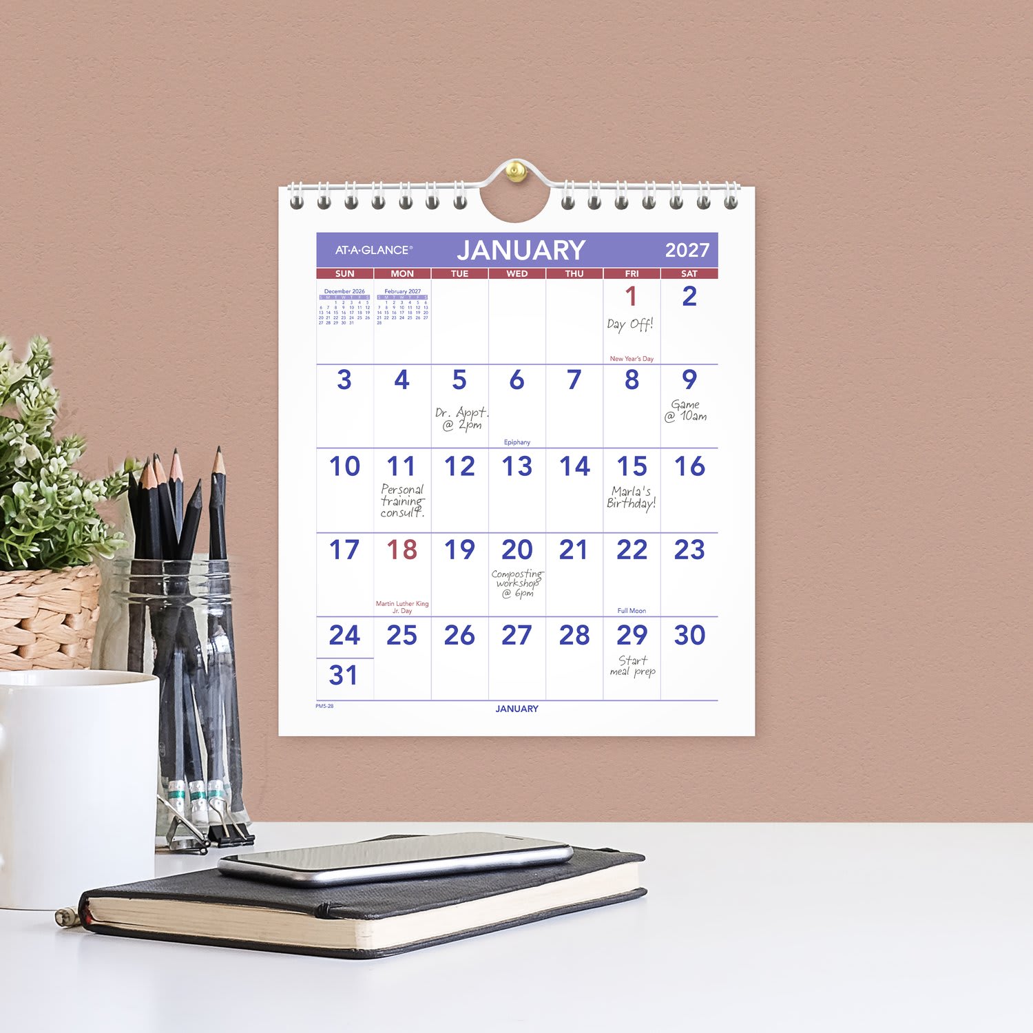 AT-A-GLANCE 2027 Monthly Wall Calendar, Mini, 6 1/2in x 7 1/2in - Image 4