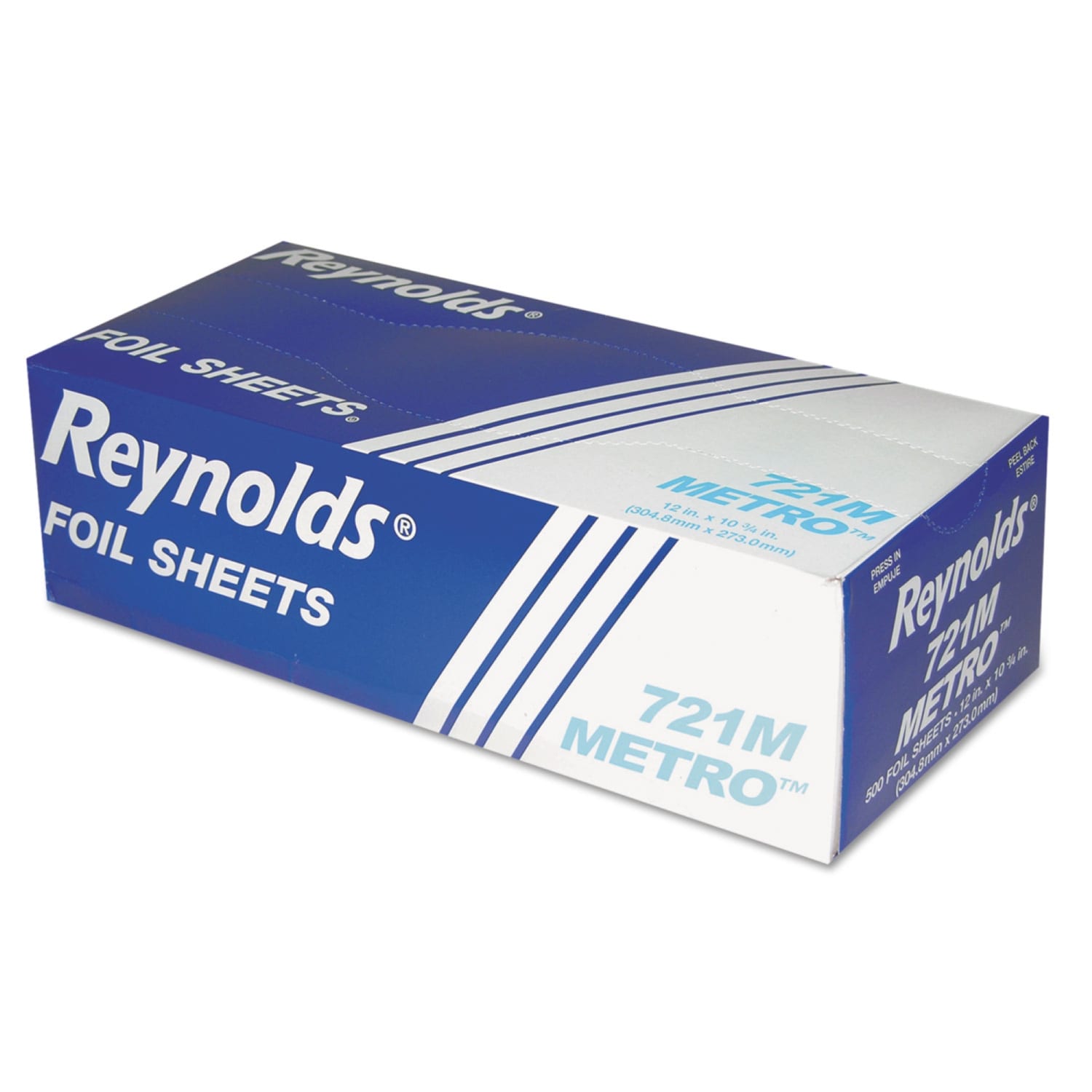 Reynolds Wrap Metro Pop-Up Aluminum Foil Sheets, 12in x 10-3/4in, Silver, 500 Sheets Per Box, Carton Of 6 Boxes