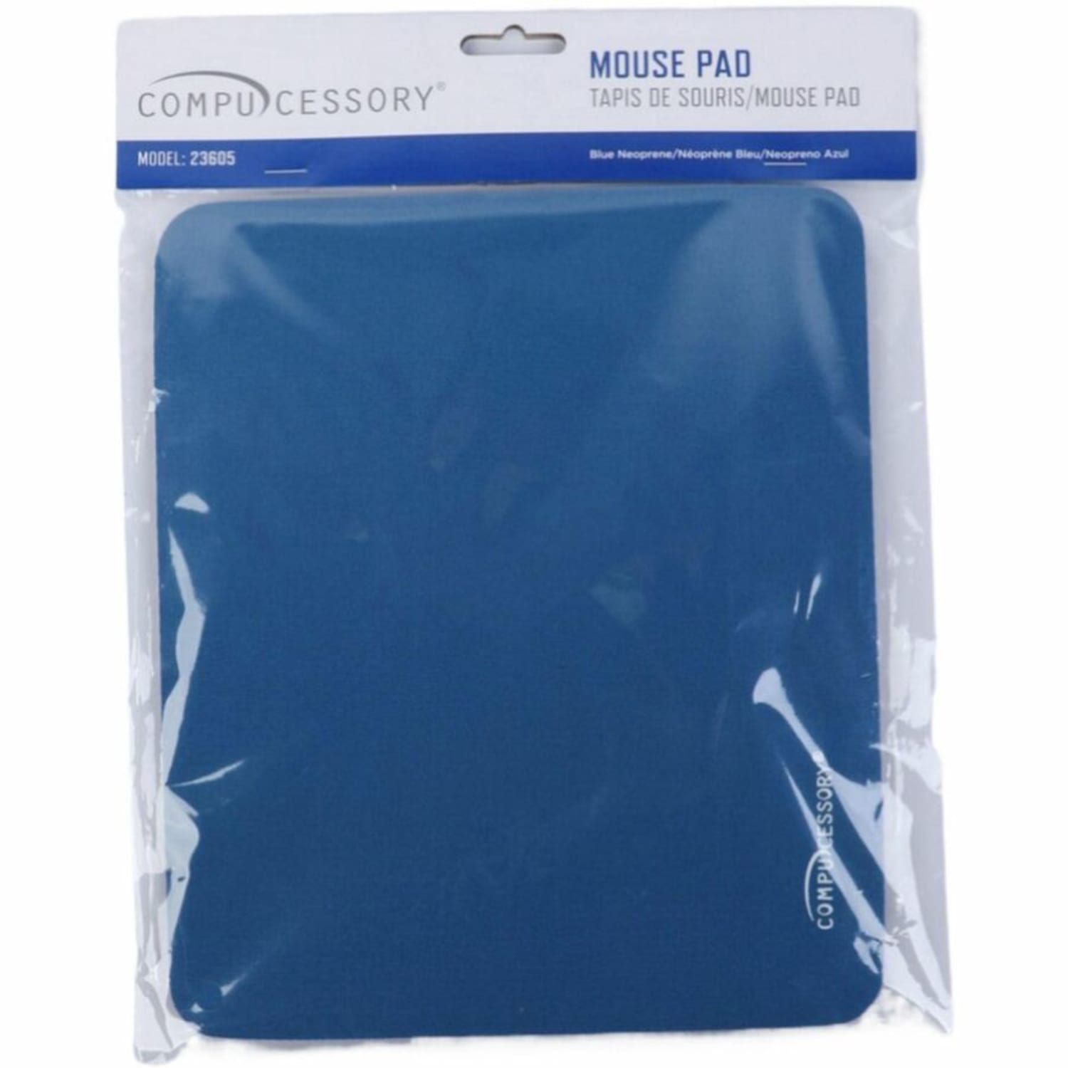 Compucessory Smooth Cloth Nonskid Mouse Pads - 9.50in x 8.50in Dimension - Blue - Rubber, Cloth - 1 Each - Image 4