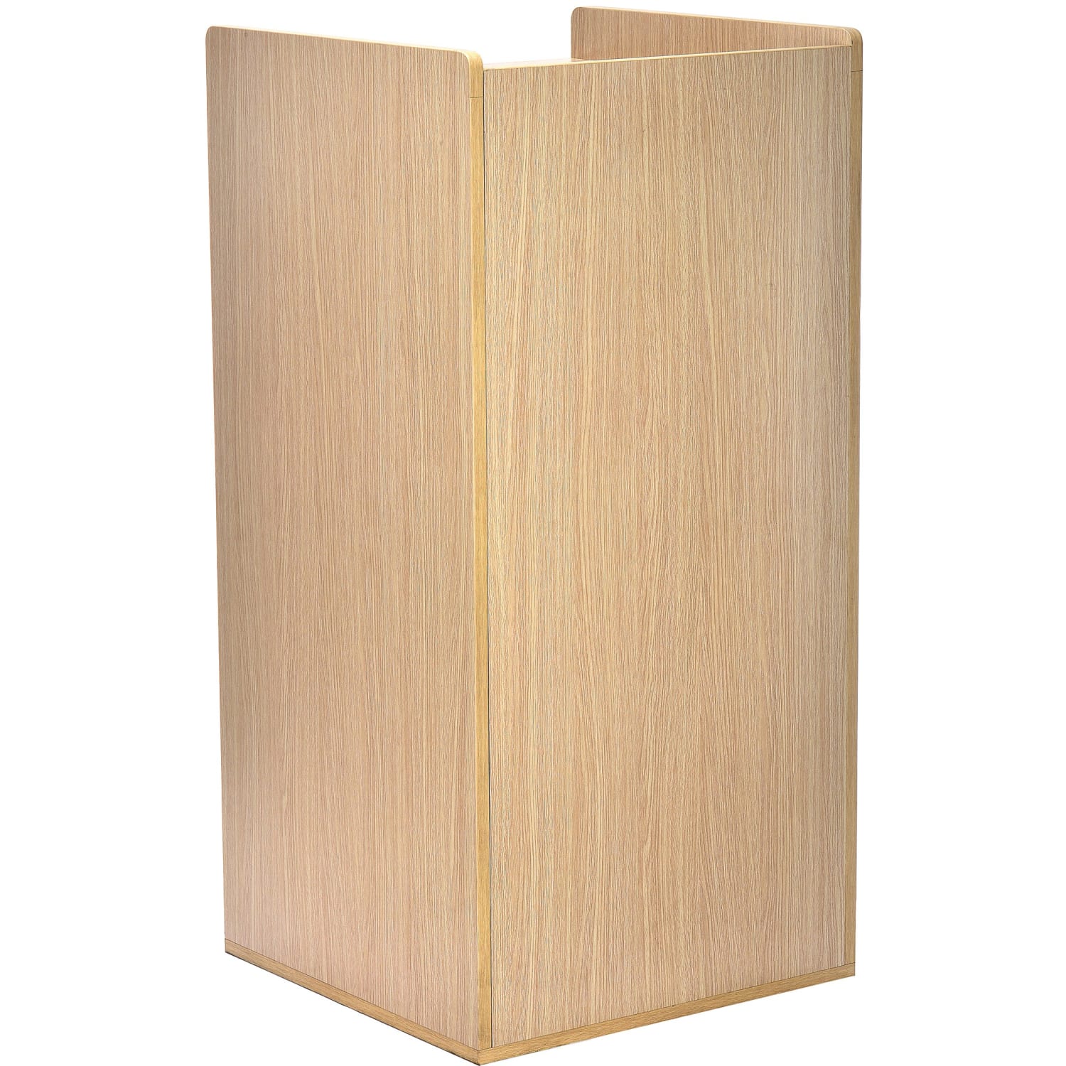 Alpine Wood Commercial Tray-Top Trash Receptacle Waste Enclosure, 40 Gallon, Medium Oak - Image 3