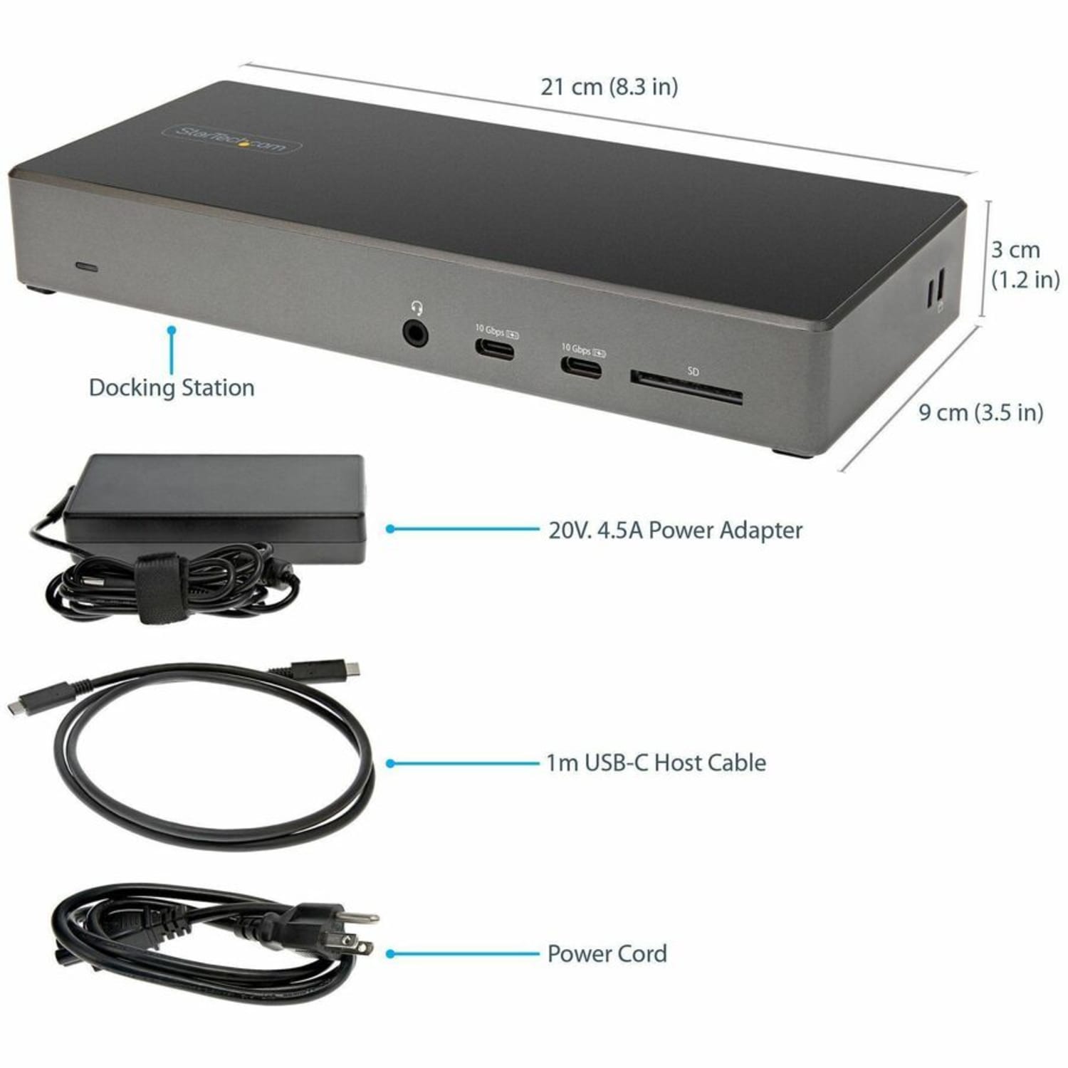 StarTech.com USB C Dock, Triple 4K Monitor USB-C Docking Station with DP 1.4 & DSC, 2x DisplayPort & 1x HDMI, 100W PD, 6x USB (2x 10Gbps) - Image 6