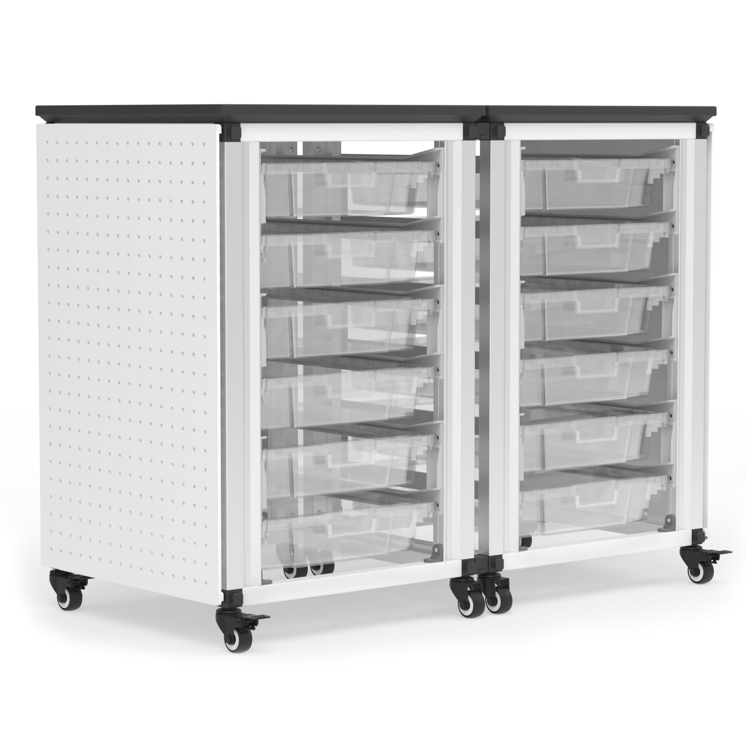 Luxor Modular Classroom Storage Cabinets, 12 Small Bins, 29inH x 18-1/4inW x 18-1/4inD, White, Pack Of 2 Side-By-Side Modules - Image 3