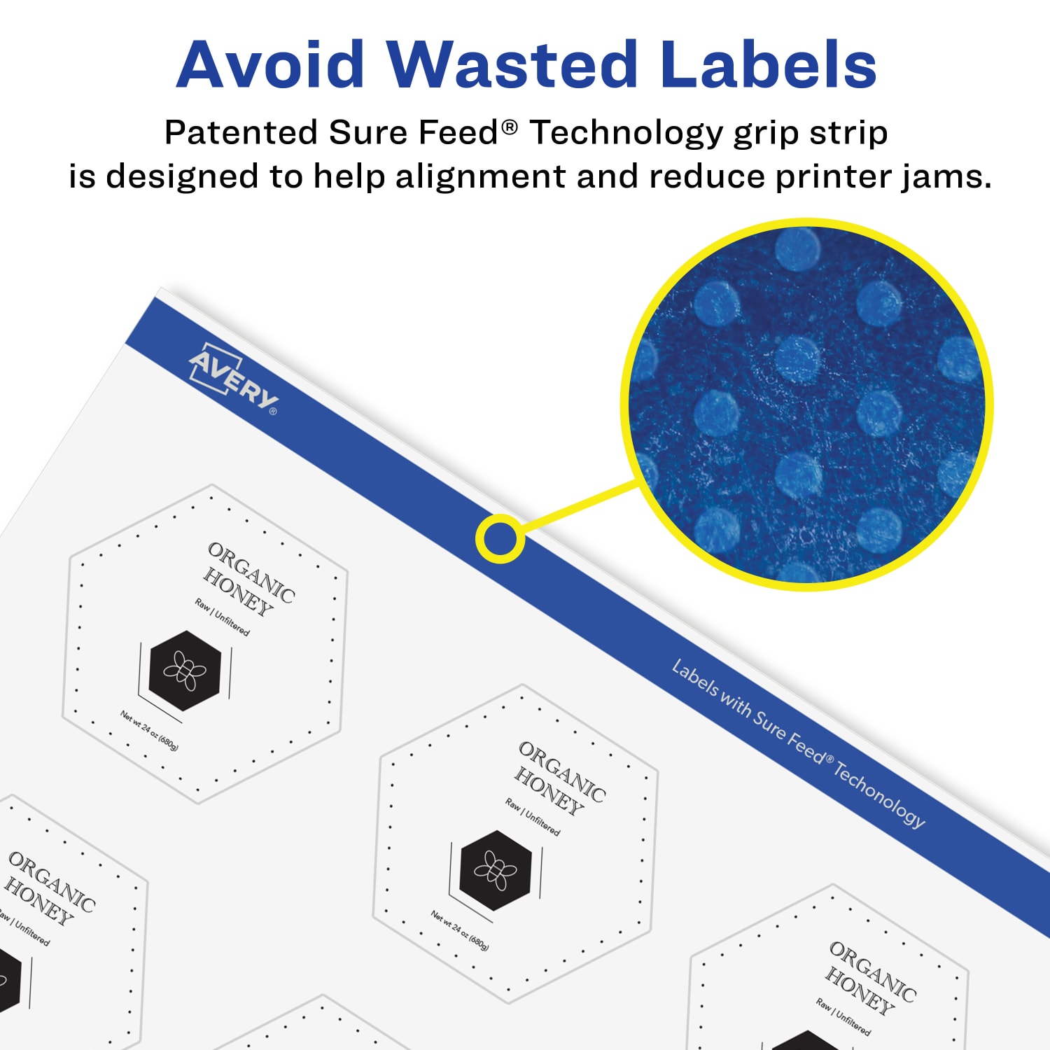 Avery Glossy Permanent Labels With Sure Feed, 94120-CGF50, Hexagon, 1-1/2in x 1-47/54in, Clear, Pack Of 1,000 - Image 5