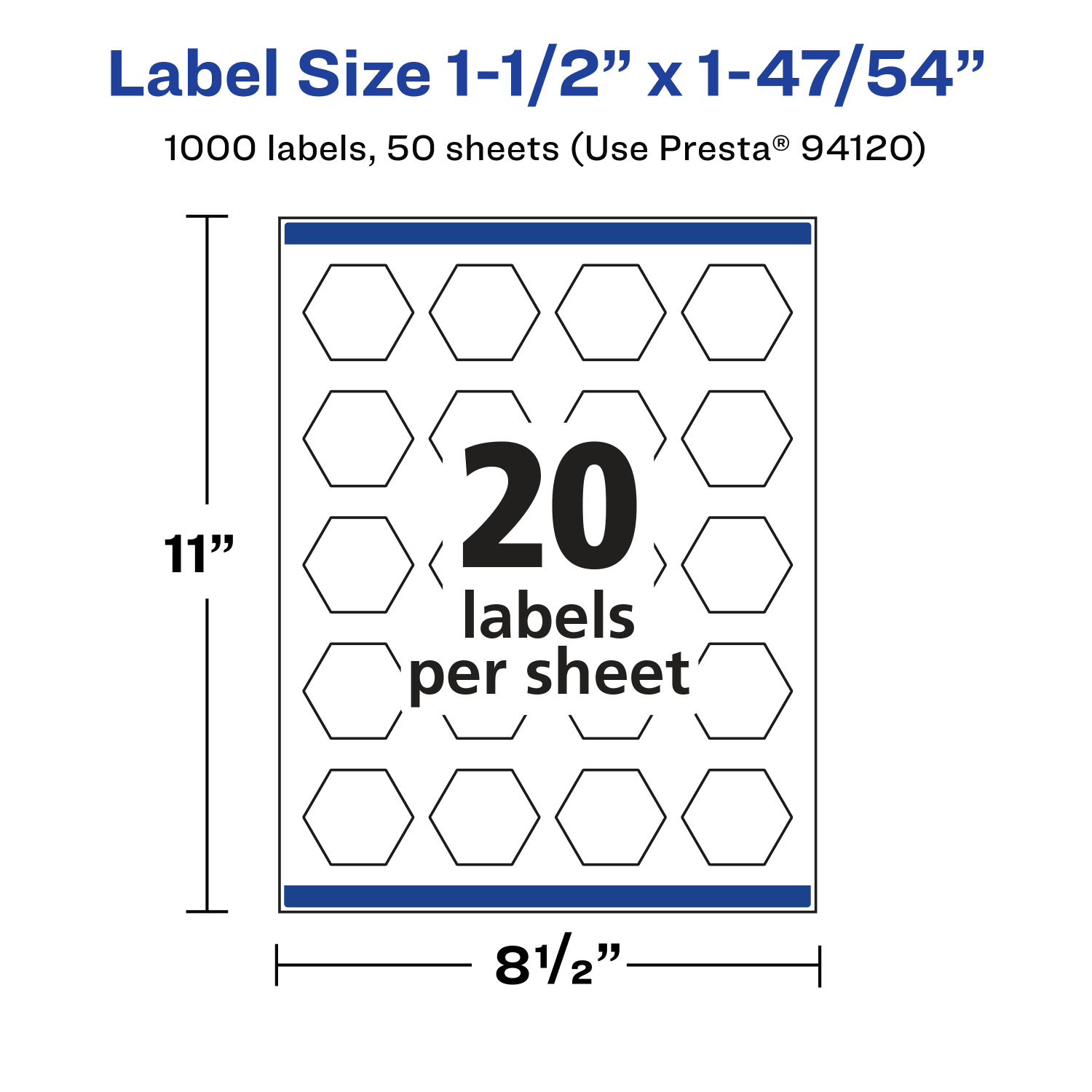 Avery Glossy Permanent Labels With Sure Feed, 94120-CGF50, Hexagon, 1-1/2in x 1-47/54in, Clear, Pack Of 1,000 - Image 6