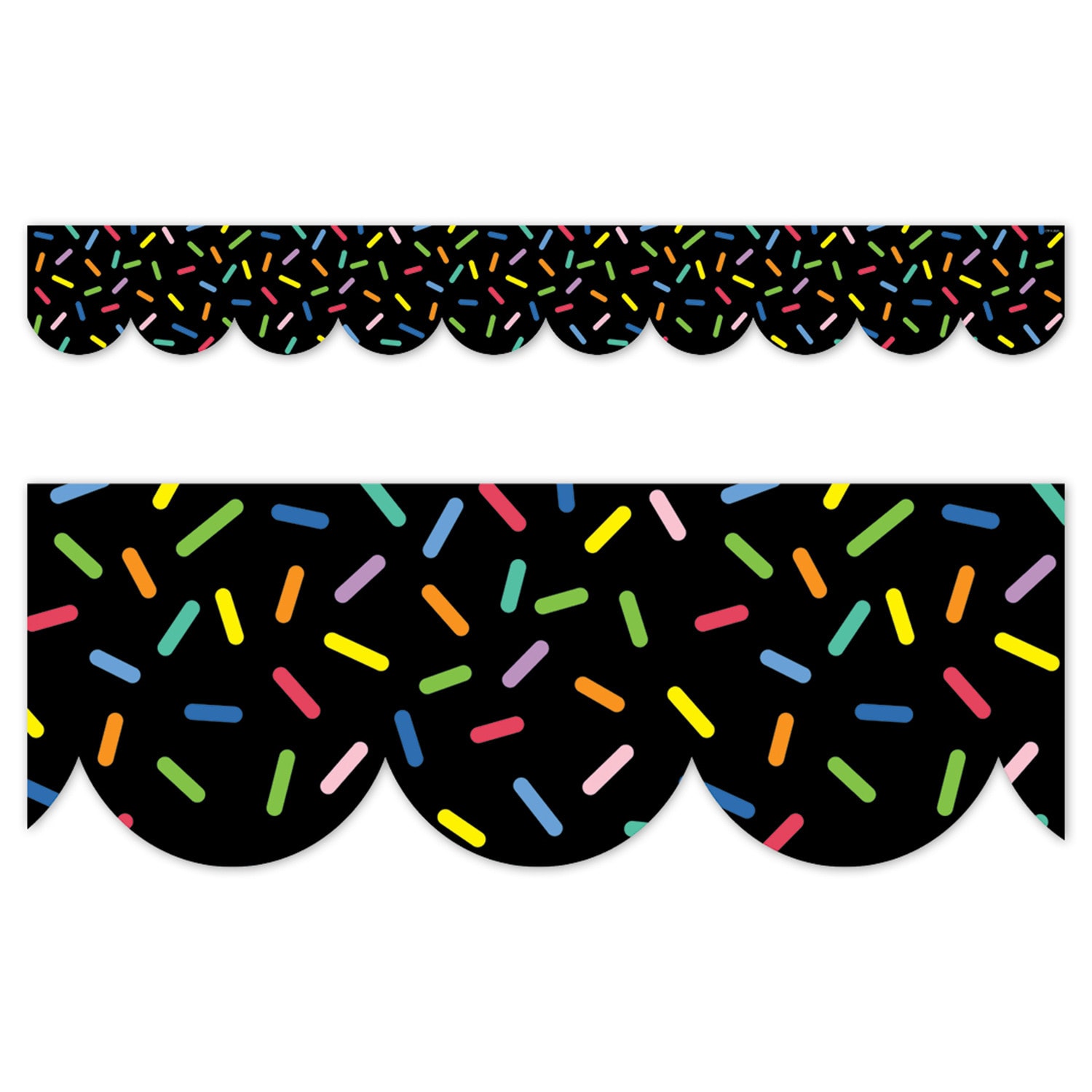 Creative Teaching Press EZ Border, 3in x 24in Strips, Core Decor Sprinkles on Black, 48 Feet Per Pack, Set Of 3 Packs - Image 3