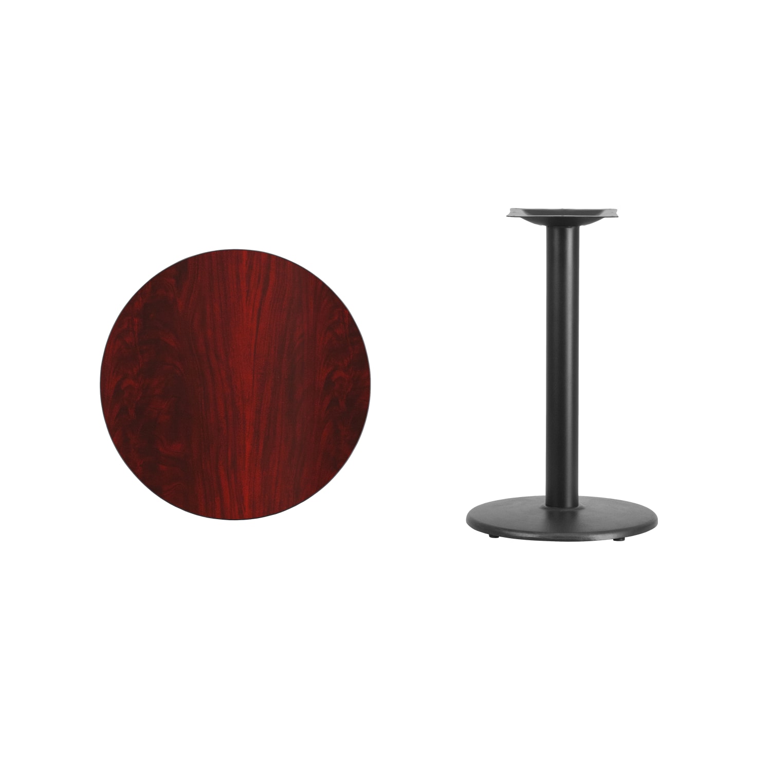 Flash Furniture Round Hospitality Table, 31-3/16inH x 24inW x 24inD, Mahogany - Image 5