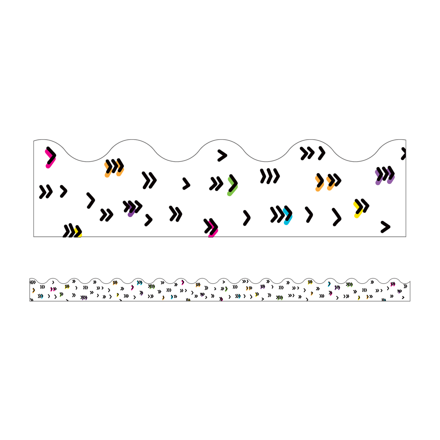 Carson Dellosa Education Scalloped Border, Kind Vibes Rainbow Doodles, 39ft Per Pack, Set Of 6 Packs - Image 3