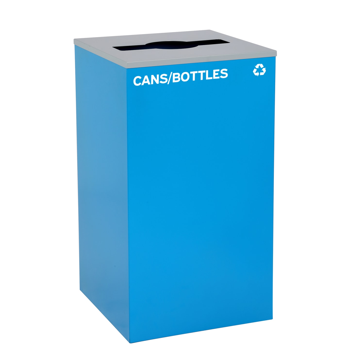 Alpine Industries Stainless Steel Cans/Bottles Recycling Bin With Mixed Lid, 29 Gal, 30inH x 16-15/16inW x 16-15/16inD, Blue - Image 5