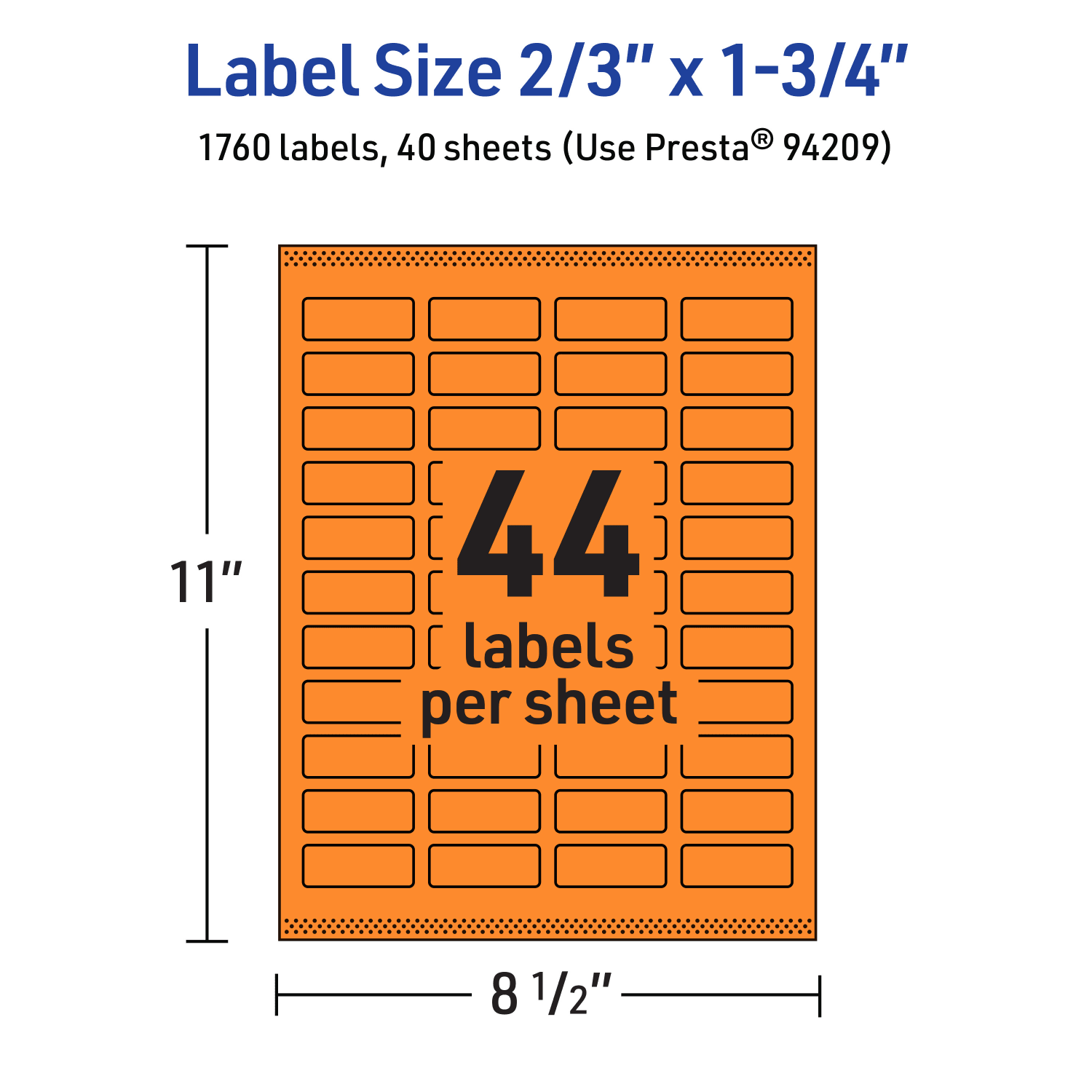 Avery Print-To-The-Edge Labels With Sure Feed Technology And Easy Peel, 94209-BOP40, Rectangle, 2/3in x 1-3/4in, Matte Bright Orange, Pack of 1760 - Image 6
