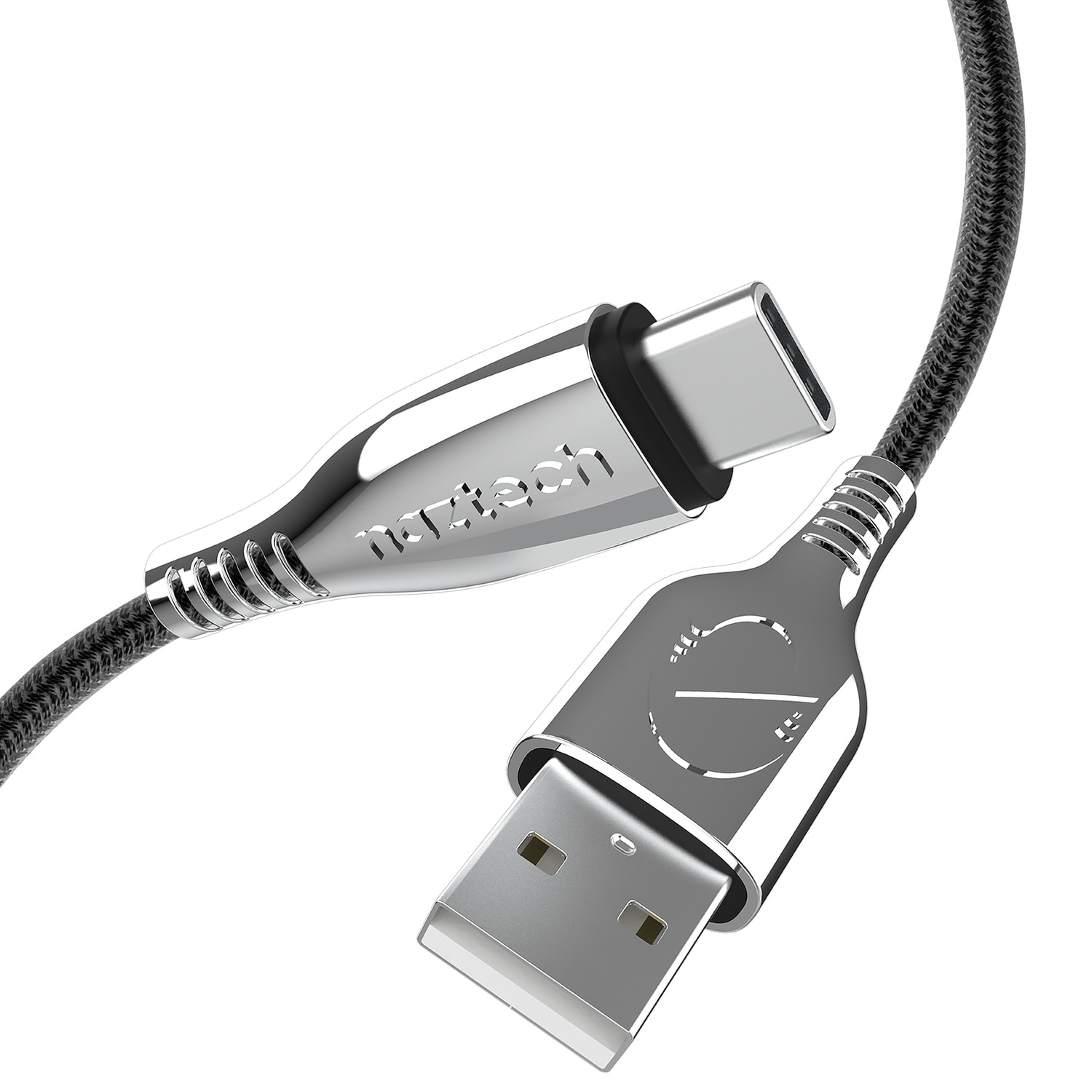 Naztech 6ft Titanium USB to USB-C Braided Cable, Black - Image 3