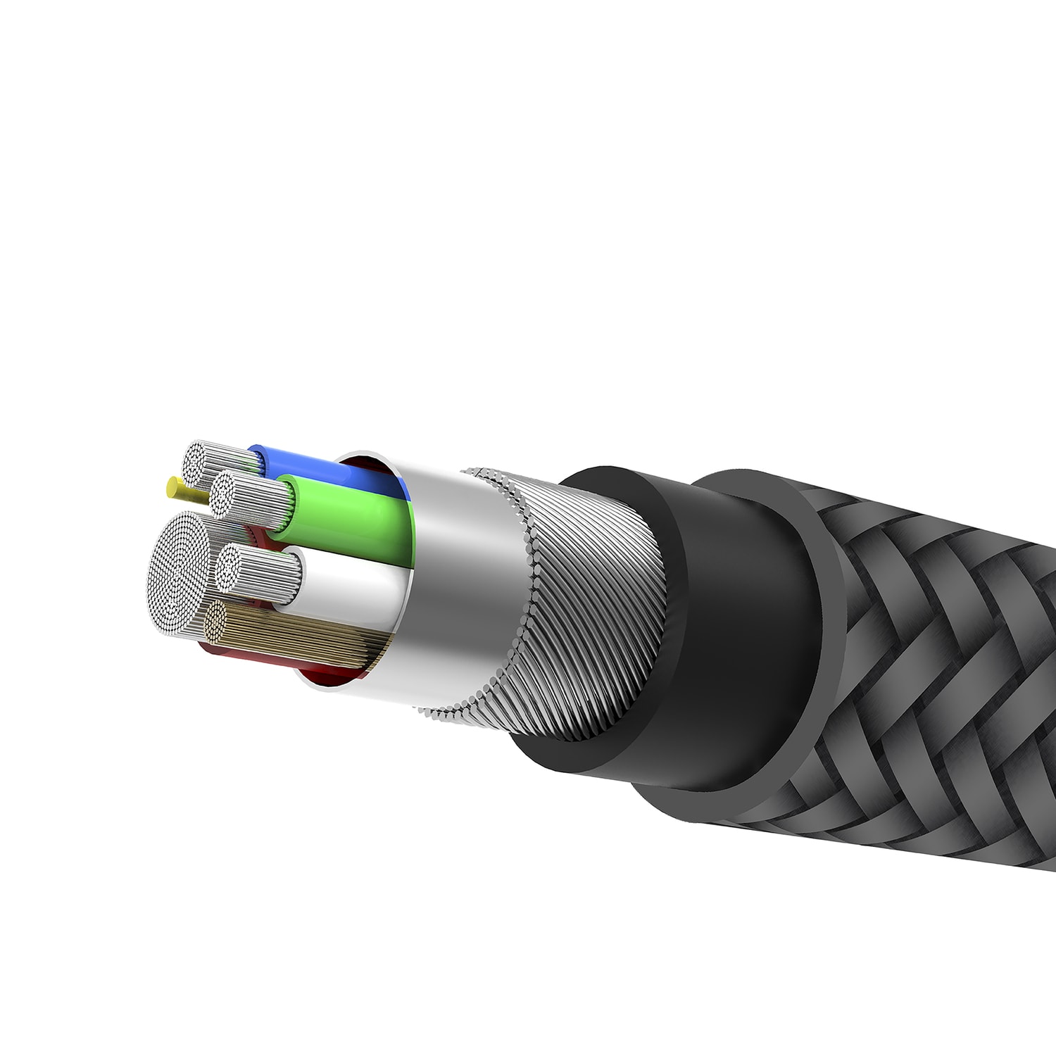 Naztech 6ft Titanium USB to USB-C Braided Cable, Black - Image 5