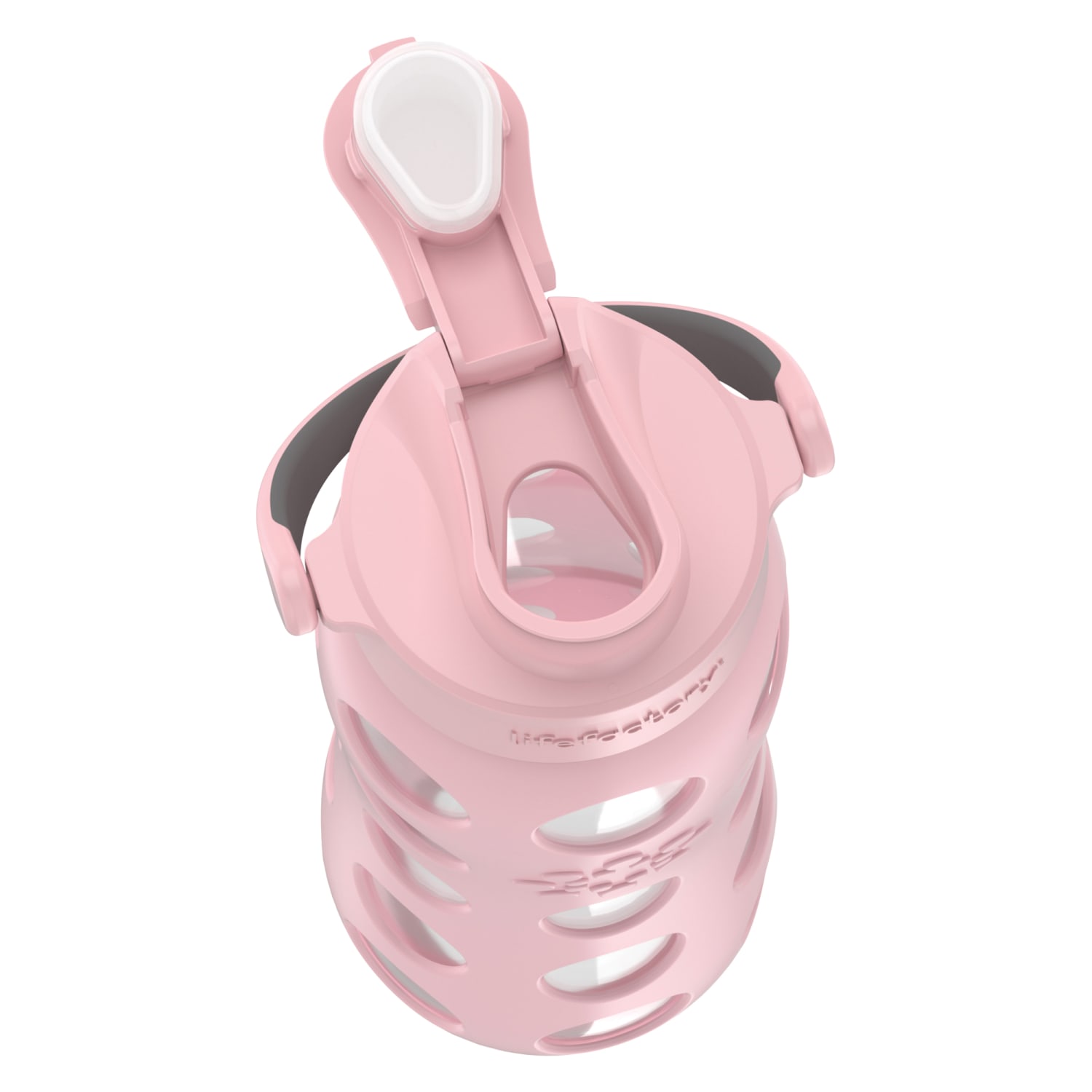 LifeFactory Glass Water Bottle With Active Flip Cap And Protective Silicone Sleeve, 22 Oz, Desert Rose - Image 3