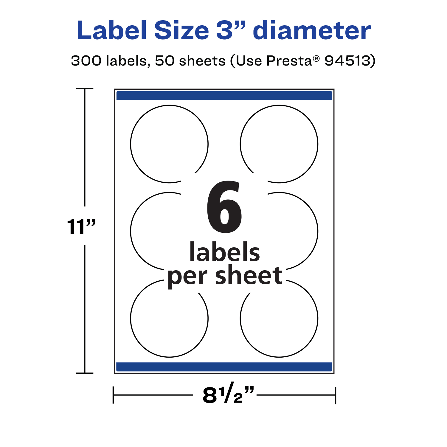 Avery Waterproof Permanent Labels With Sure Feed, 94513-WMF50, Round, 3in Diameter, White, Pack Of 300 - Image 6