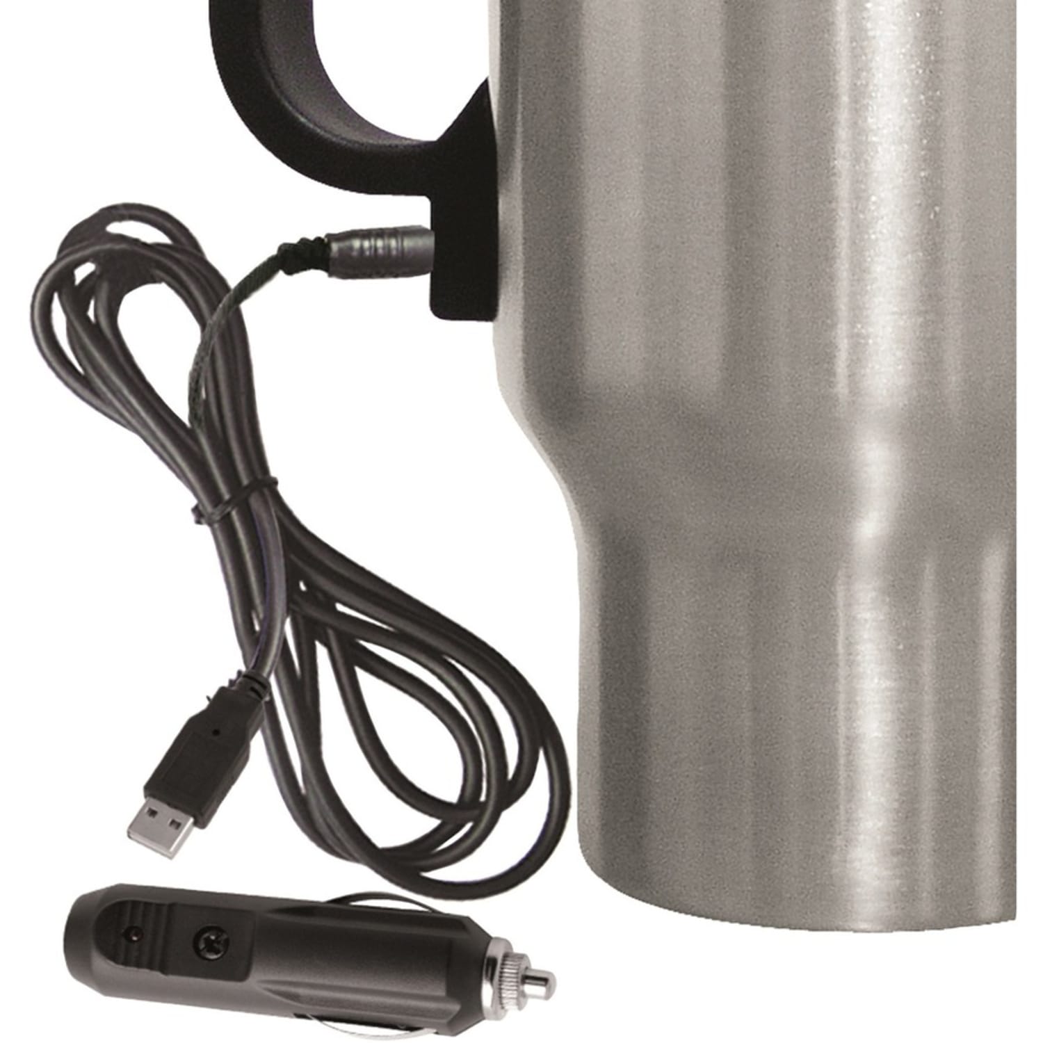Brentwood Electric Coffee Mug With Wire Car Plug, 16 Oz., Silver - Image 3