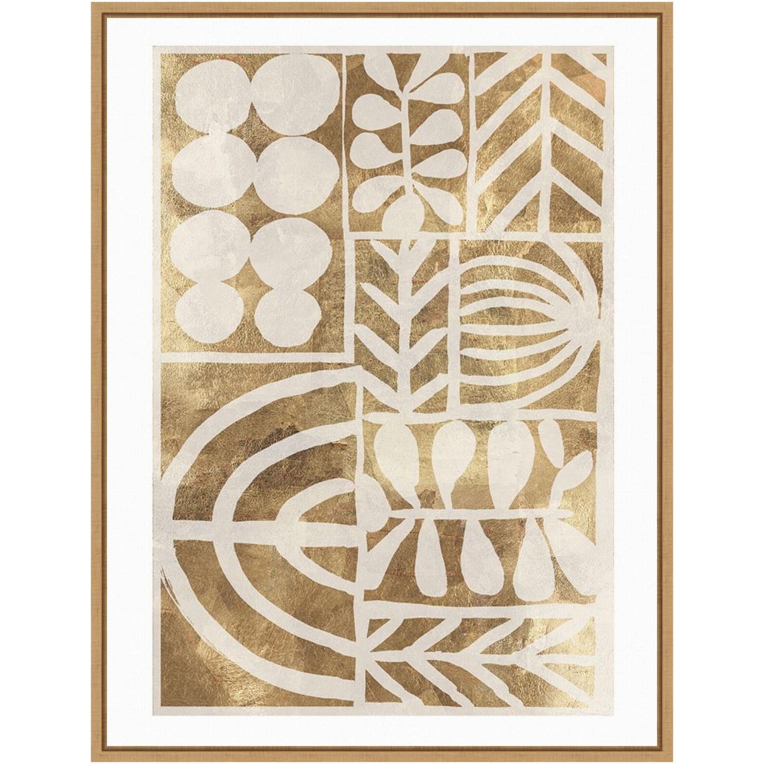 Amanti Art Botanic Print Beige by Tom Reeves Framed Canvas Wall Art Print, 24inH x 18inW, Maple