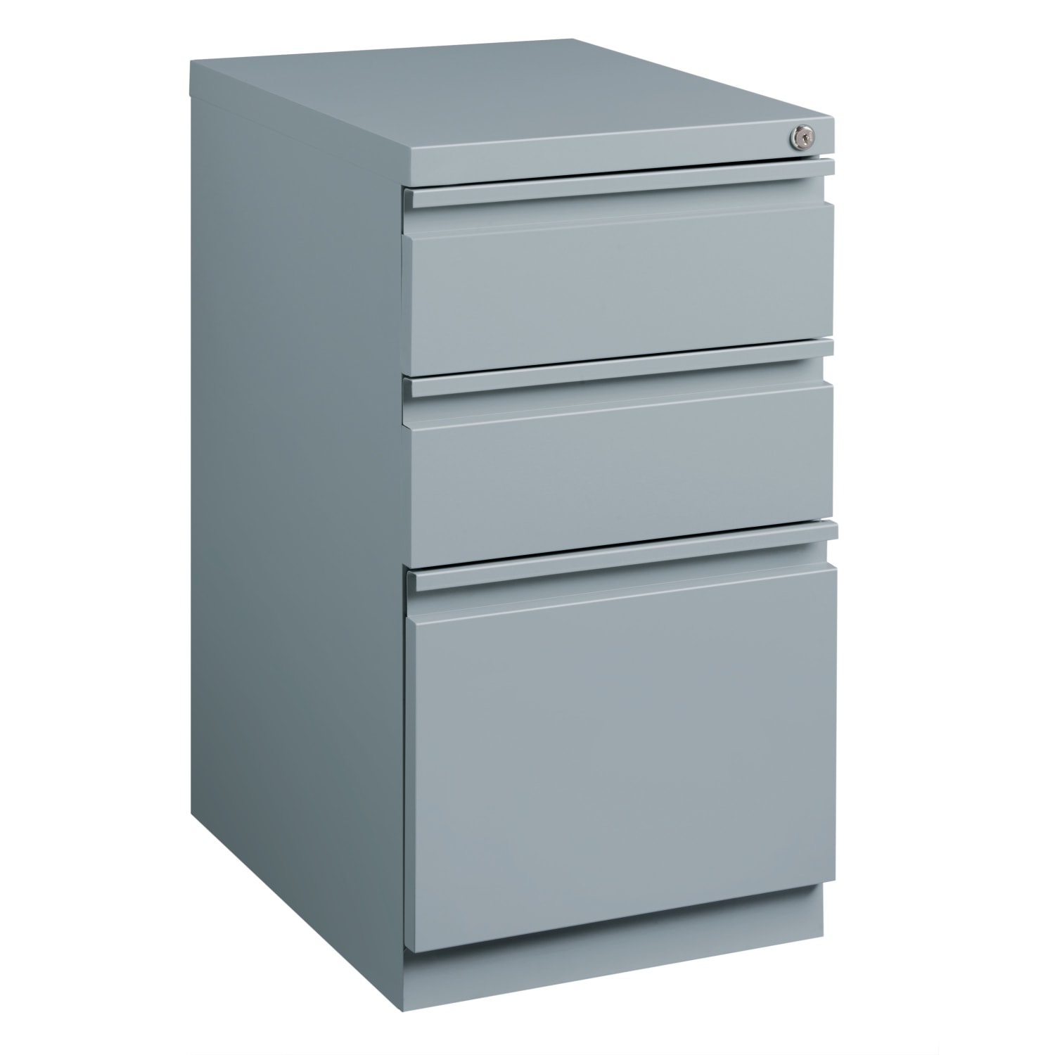 Hirsh 20inD Vertical 3-Drawer Mobile Pedestal File Cabinet, Platinum - Image 3