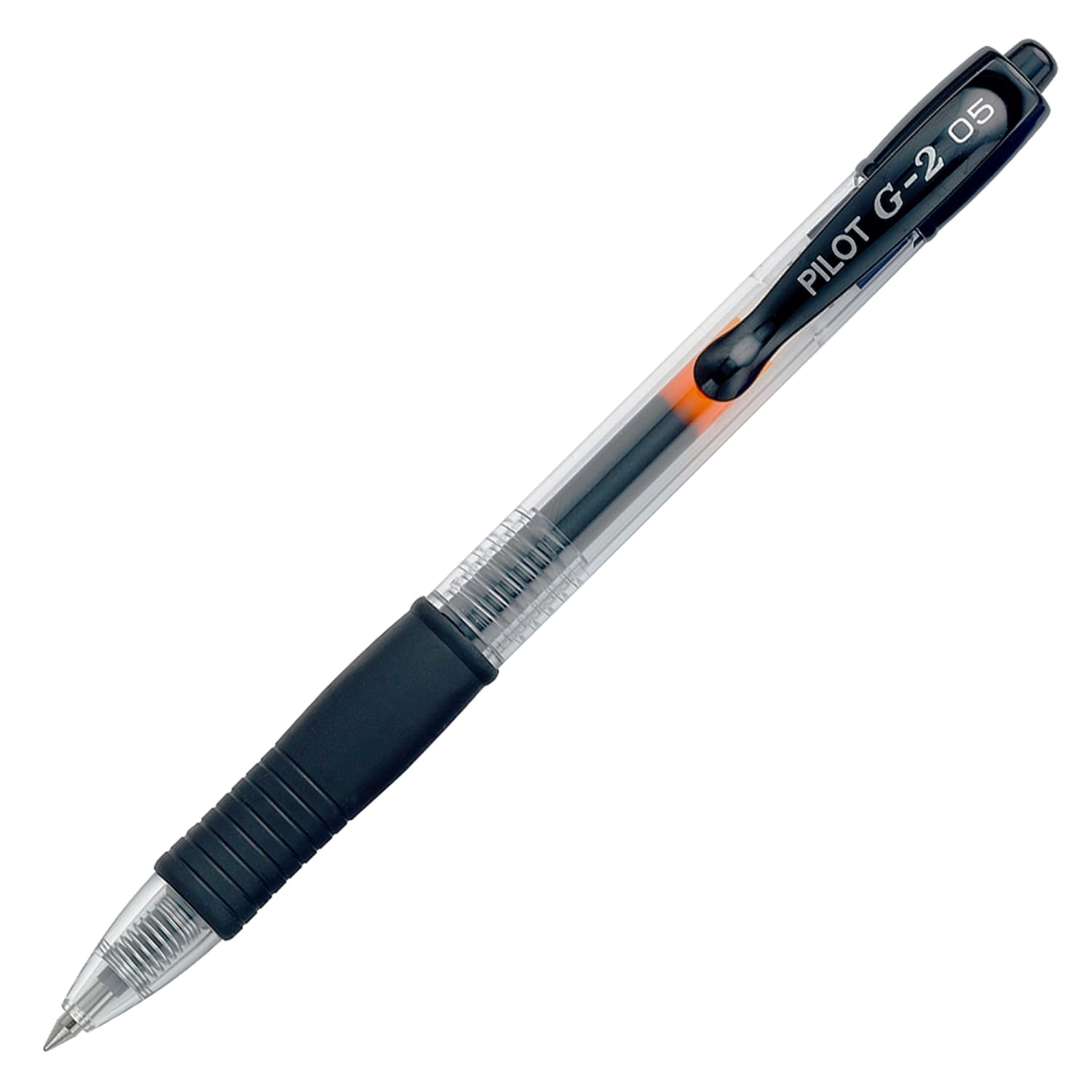 Pilot G2 Retractable Gel Pens, Extra Fine Point, 0.5 mm, Clear Barrels, Black Ink, Pack Of 12 - Image 3