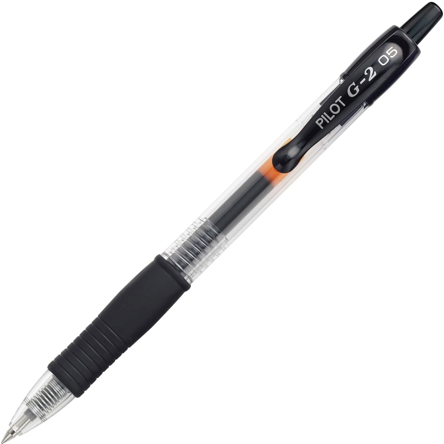 Pilot G2 Retractable Gel Pens, Extra Fine Point, 0.5 mm, Clear Barrels, Black Ink, Pack Of 12 - Image 4