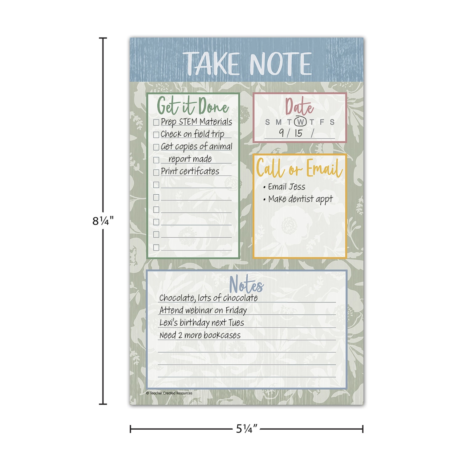 Teacher Created Resources Notepad, 5-1/4in x 8-1/4in, 50 Sheets, Classroom Cottage, Pack Of 12 - Image 4
