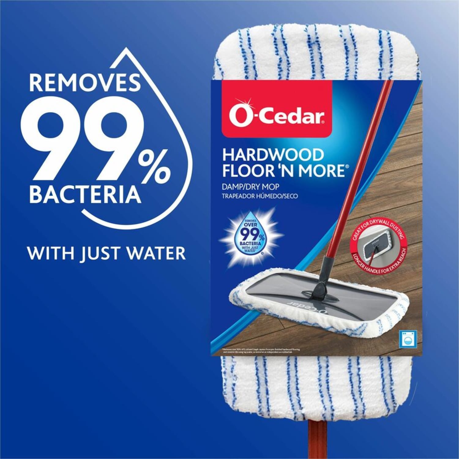 O-Cedar Hardwood Floor N More Microfiber Mop - MicroFiber Head - Reusable, Scrubber Strip, Machine Washable - Multi - 1 Each - Image 5