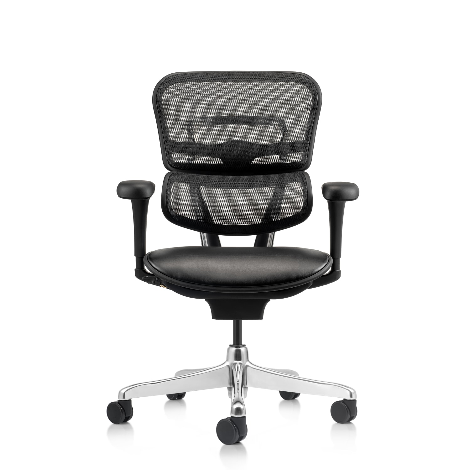 WorkPro 12000 V2 Series Ergonomic Mesh/Antimicrobial Vinyl High-Back Office Chair, Black/Black, BIFMA Compliant - Image 3