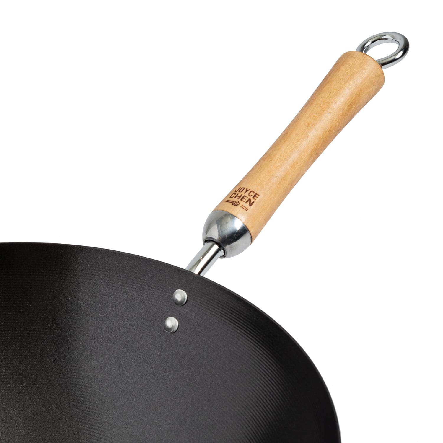 Joyce Chen Classic Series 4-Piece Carbon Steel Nonstick Wok Set With Lid And Birch Handles, 14in, Black - Image 5