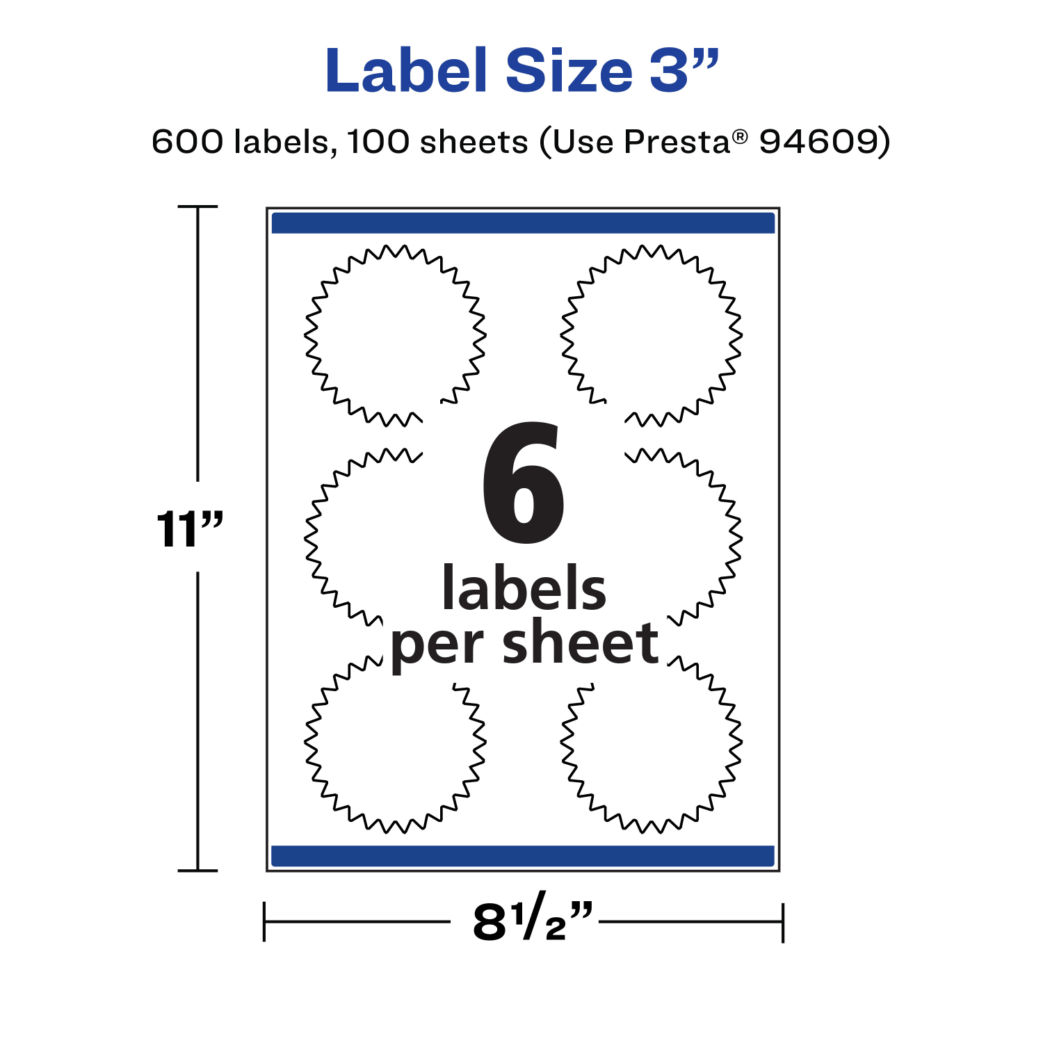 Avery Waterproof Permanent Labels With Sure Feed, 94609-WMF100, Starburst, 3in, White, Pack Of 600 - Image 6