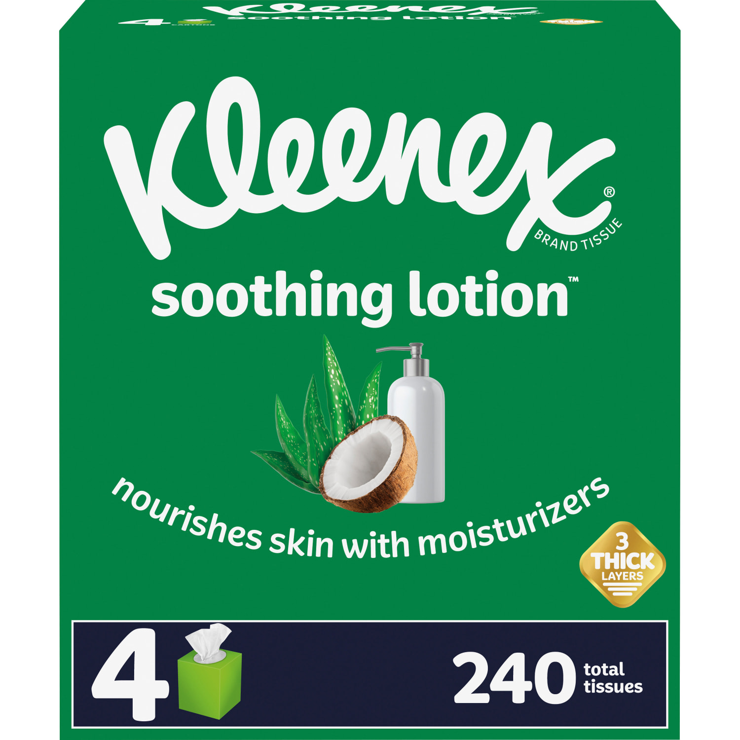 Kleenex Soothing Lotion 3-Ply Tissues, White, 60 Tissues Per Box, Case Of 4 Boxes - Image 3