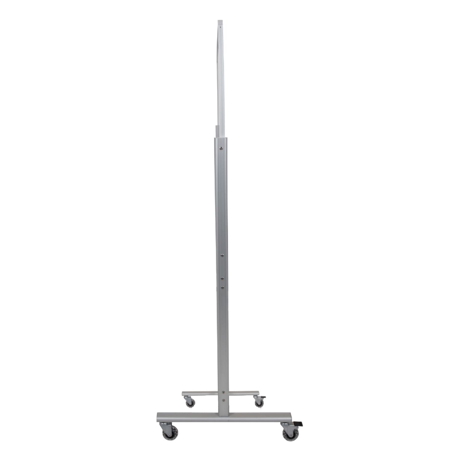 Luxor Double-Sided Mobile Magnetic Glass Dry-Erase Whiteboard, 48in x 36in, Aluminum Frame With Silver Finish - Image 3