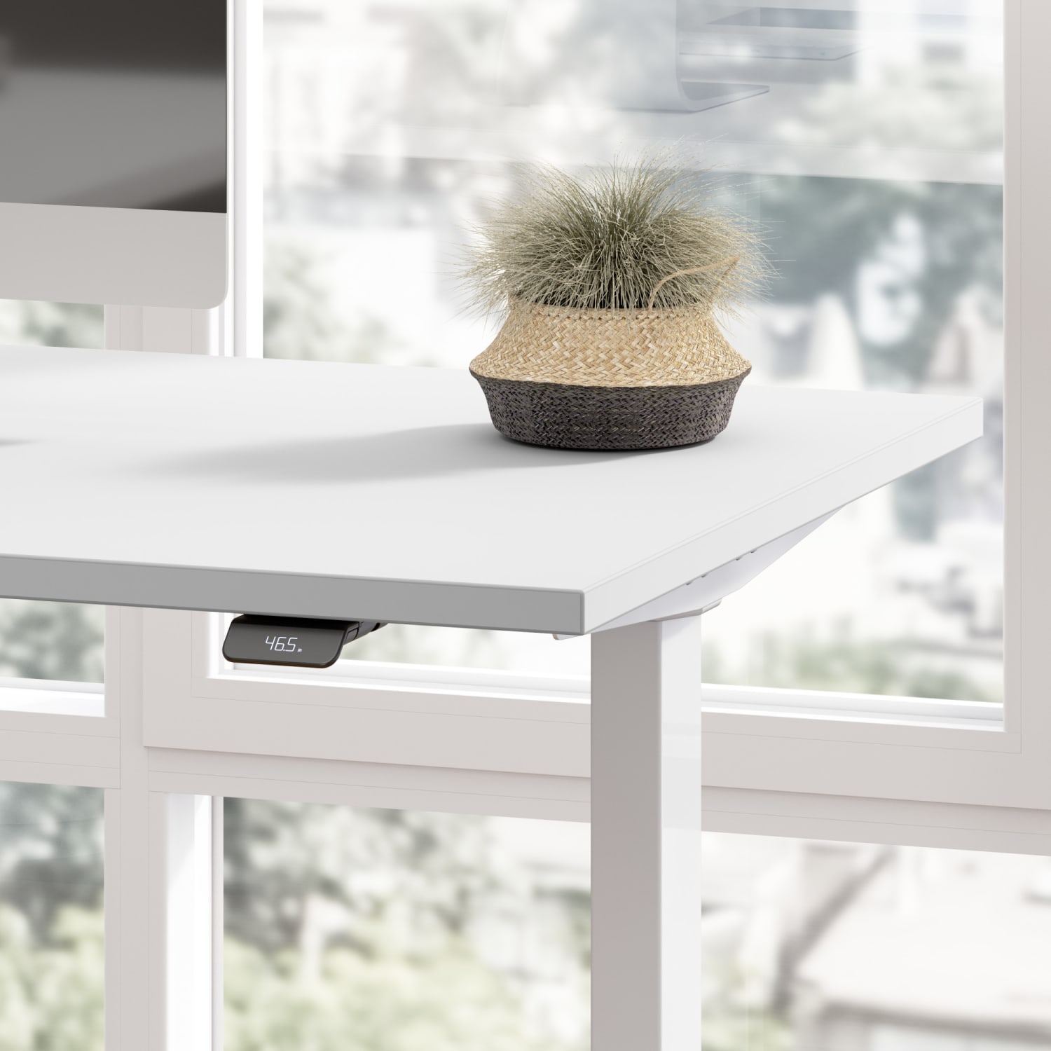 Move 40 Series by Bush Business Furniture Electric 48inW Height-Adjustable Standing Desk, 48in x 24in, White/Cool Gray Metallic, Standard Delivery - Image 5
