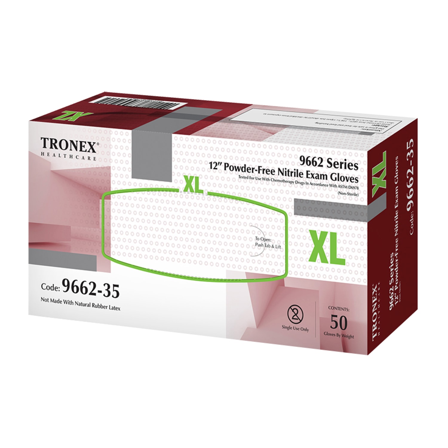 Tronex Extra-Thick Chemo-Rated Powder-Free Nitrile Exam Gloves, X-Large, Light Blue, Pack Of 500 Gloves - Image 3