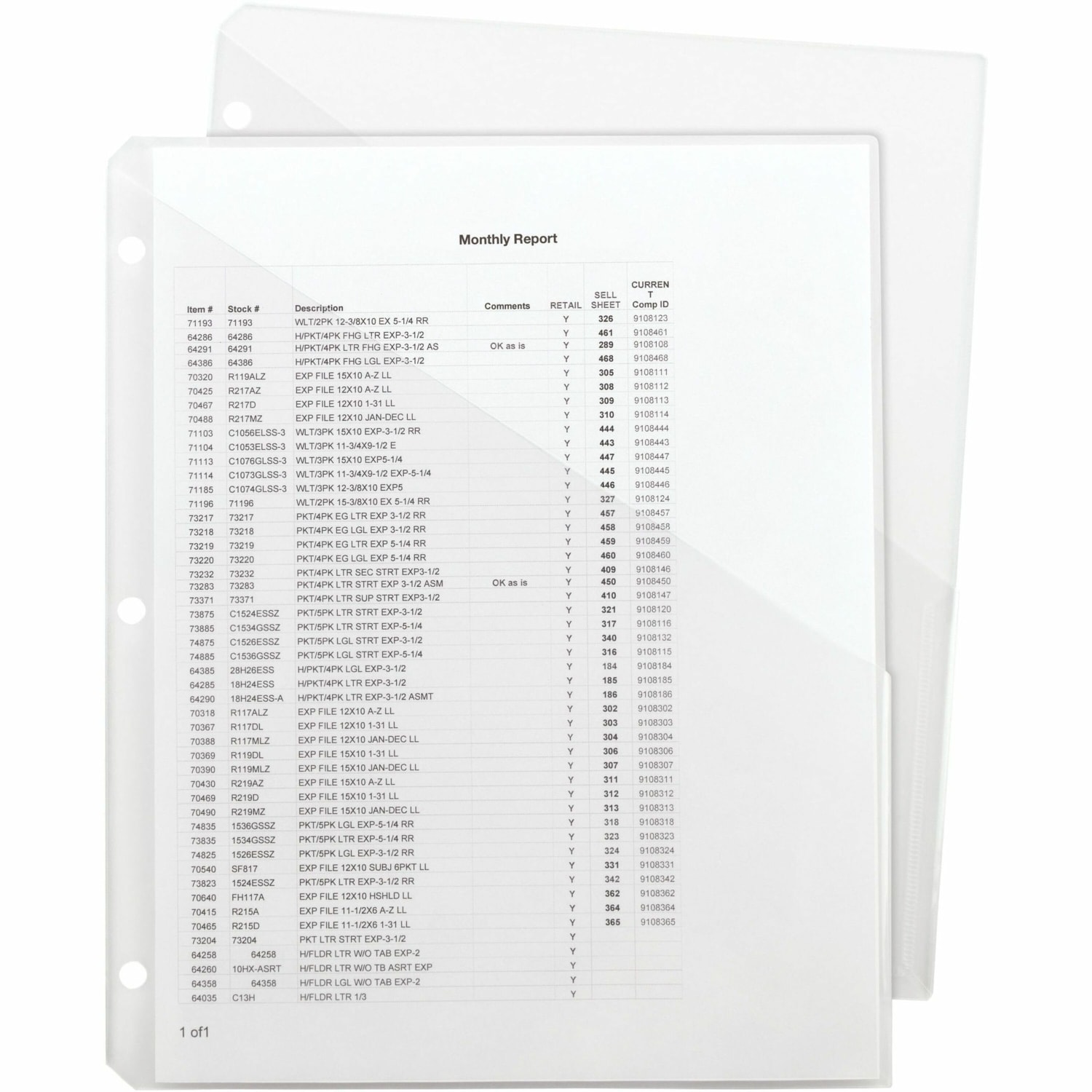 Smead Inndura 3-Hole Poly Slash Jackets, 9 1/4in x 11 1/4in, Clear, Pack Of 5 - Image 3