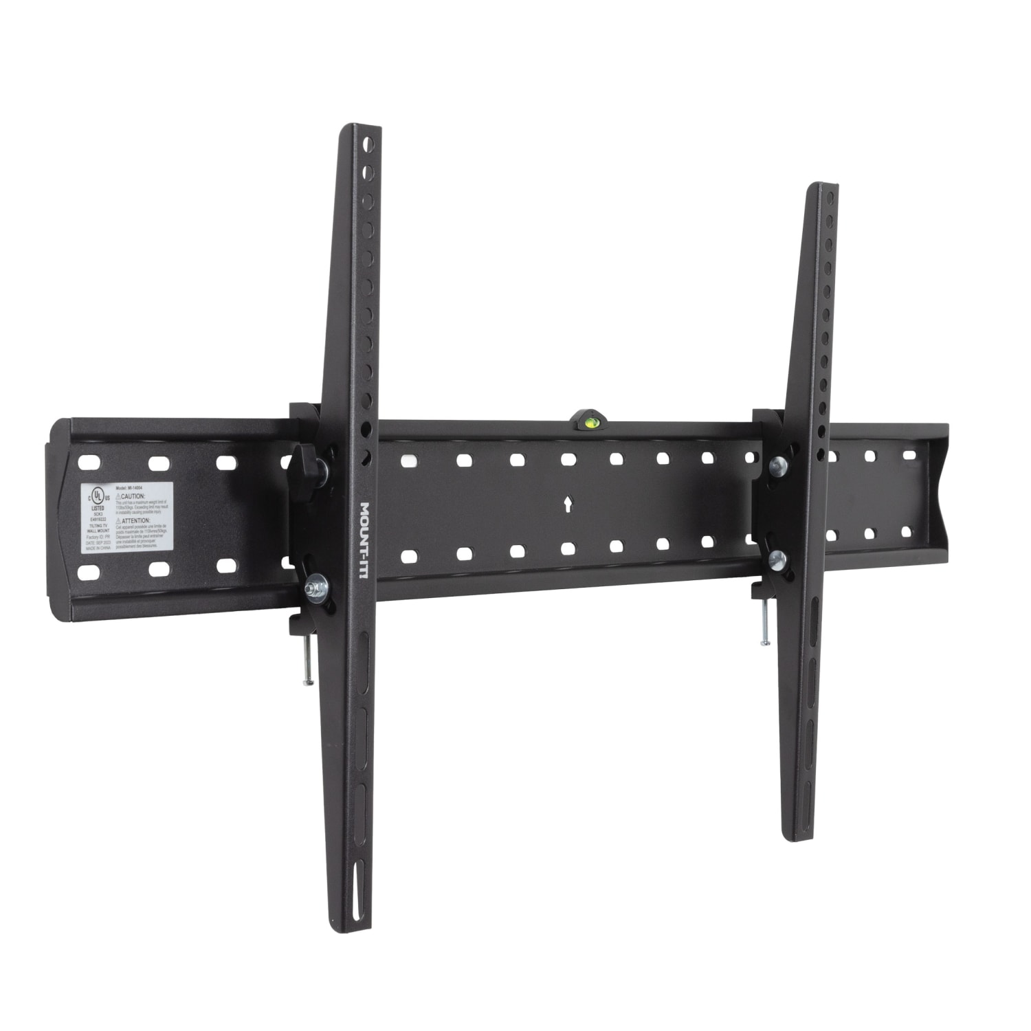 Mount-It! Heavy Duty Tilting TV Wall Mount For Screen Sizes 43in To 90in, 2-1/4inH x 4-1/2inW x 34-3/4inD, Black