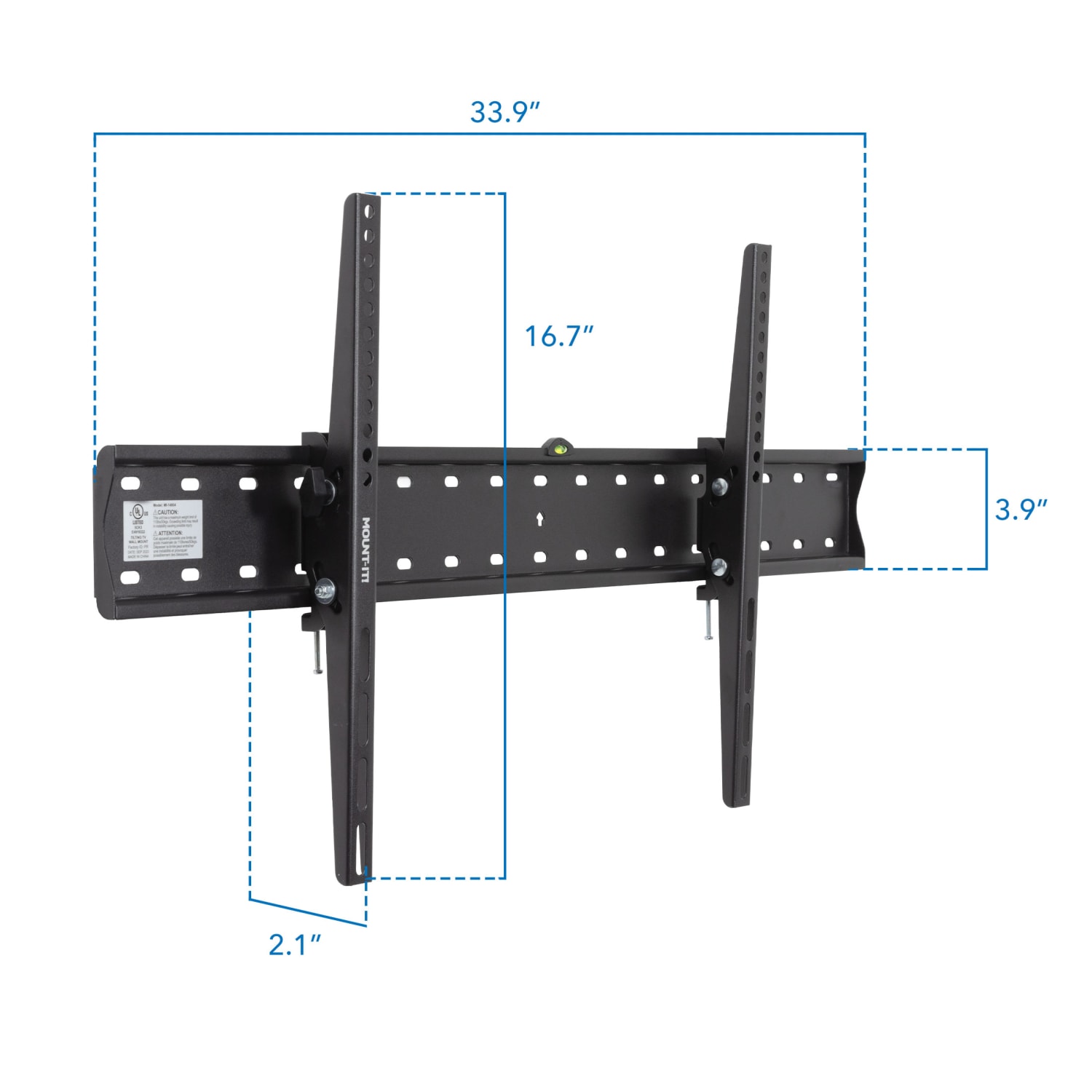 Mount-It! Heavy Duty Tilting TV Wall Mount For Screen Sizes 43in To 90in, 2-1/4inH x 4-1/2inW x 34-3/4inD, Black - Image 6