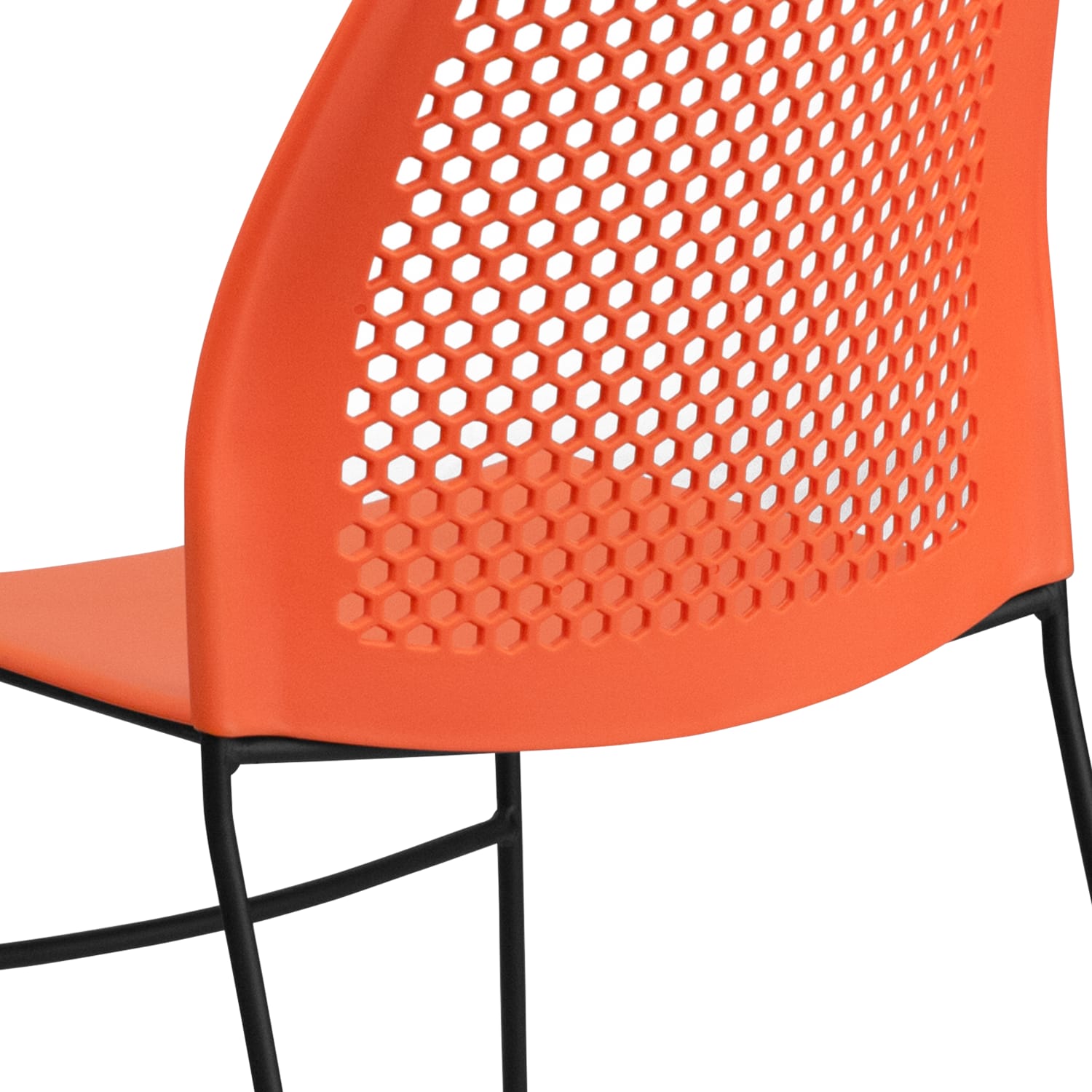 Flash Furniture HERCULES Series Sled Base Stack Chair With Air Vent Back OrangeBlack PopularChairscom