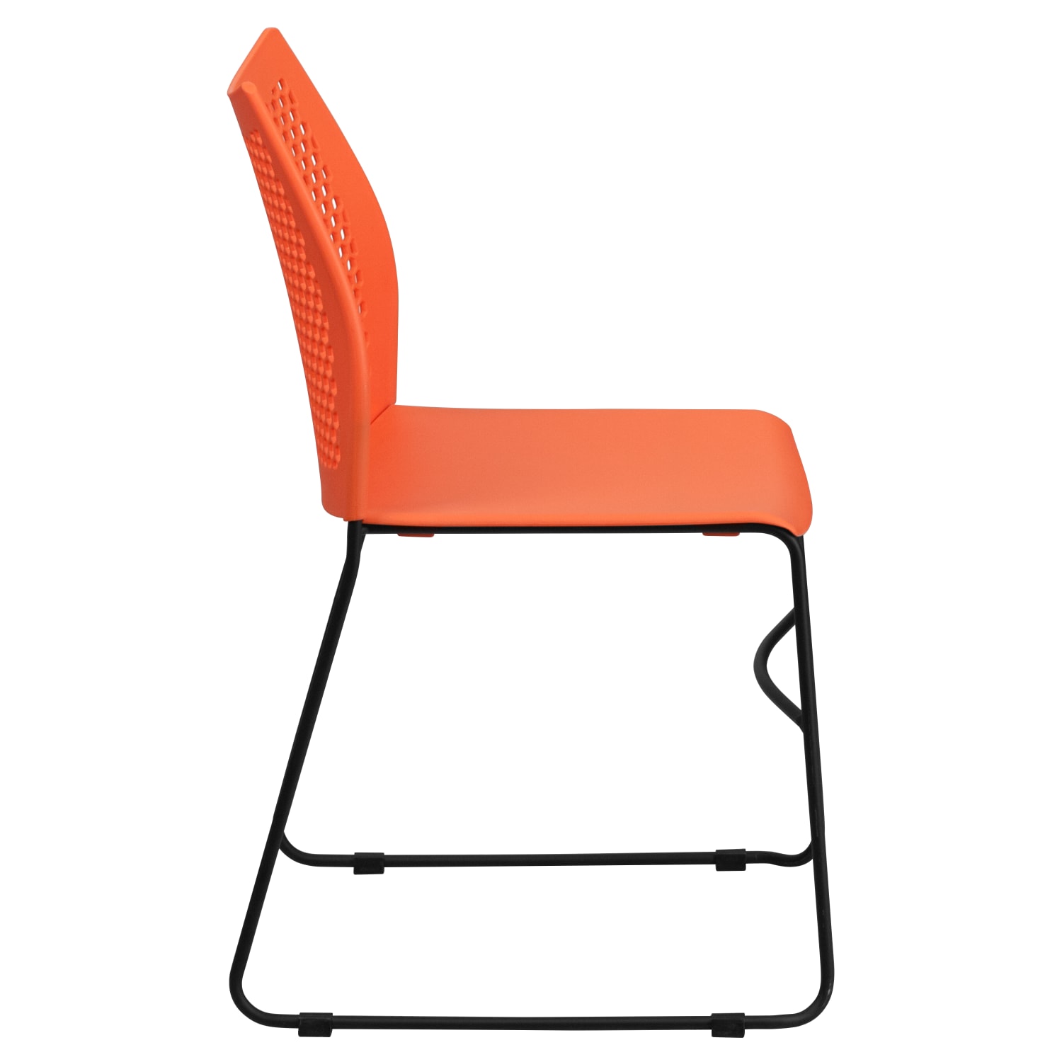 Flash Furniture HERCULES Series Sled Base Stack Chair With Air Vent Back OrangeBlack PopularChairscom
