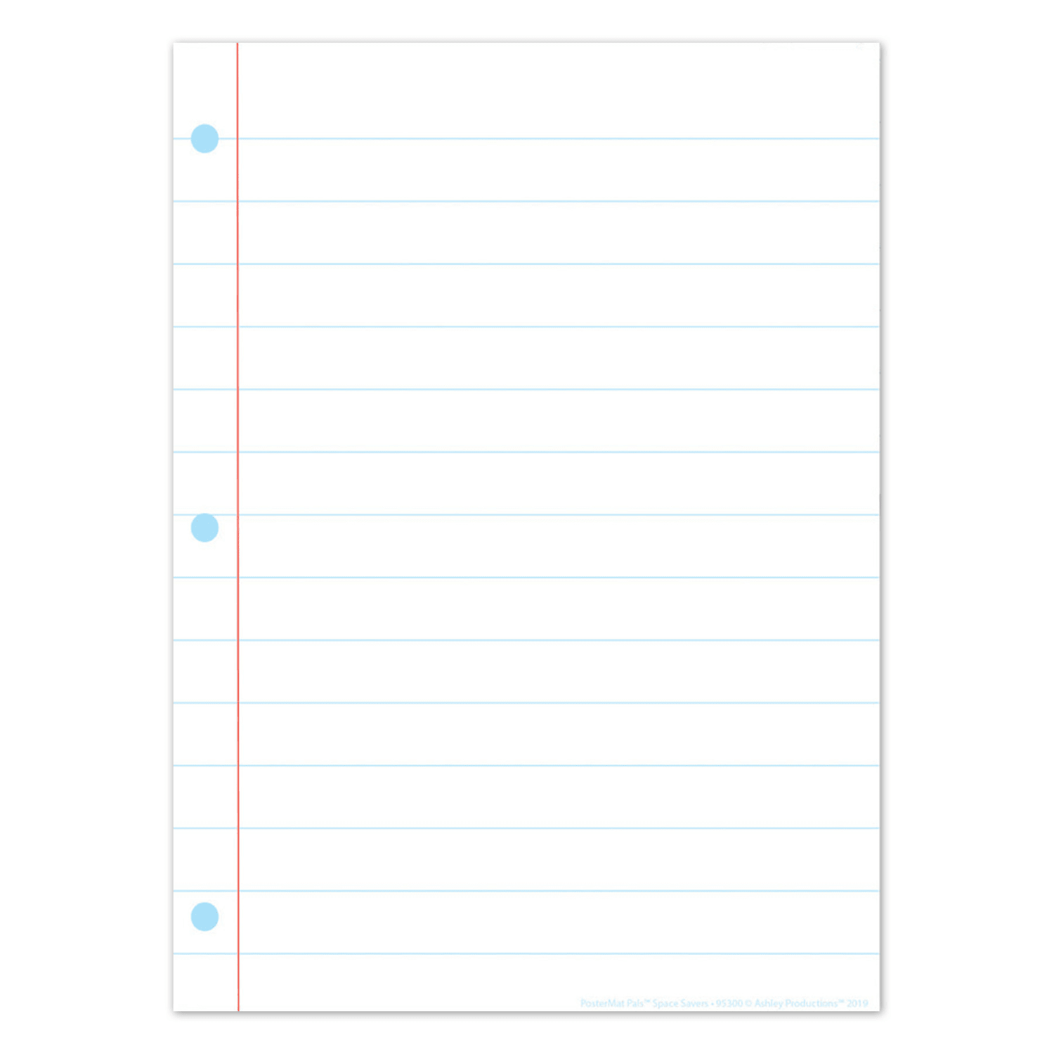 Ashley Productions Smart Poly PosterMat Pals Space Savers, 13in x 9-1/2in, White Notebook Paper, Pack of 10 Pieces - Image 3