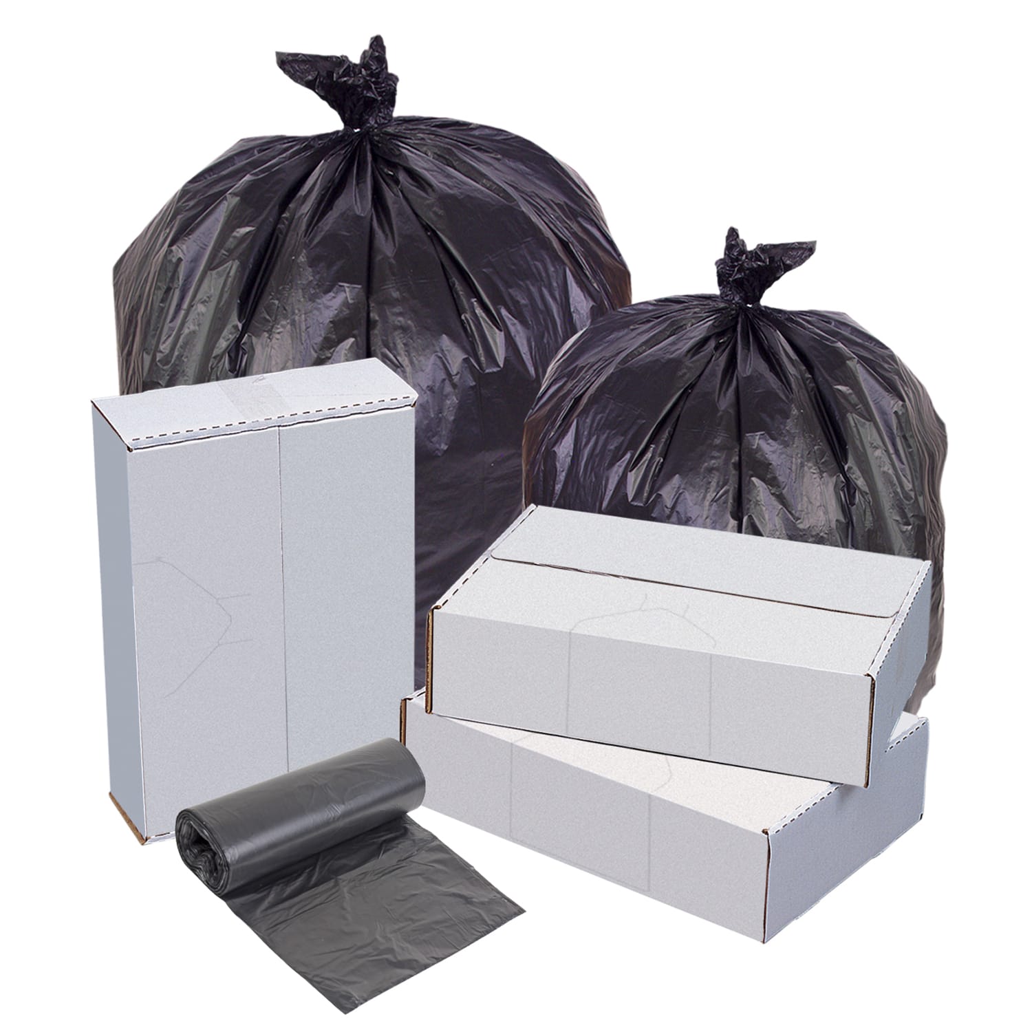 Highmark High-Density Can Liners, 22 Mic, 40 - 45 Gallons, 40in x 48in, Black, Box Of 150