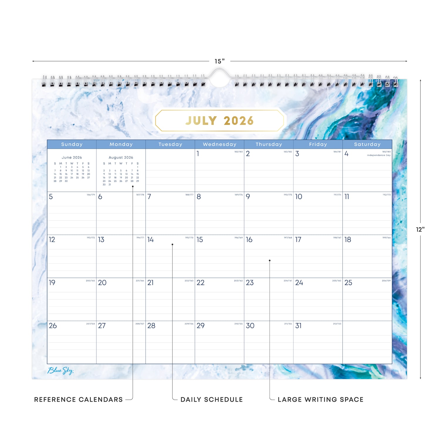 Wall Calendar BS Gemma - 15x12 AY26-27 Monthly Safety Wirebound - - Image 3