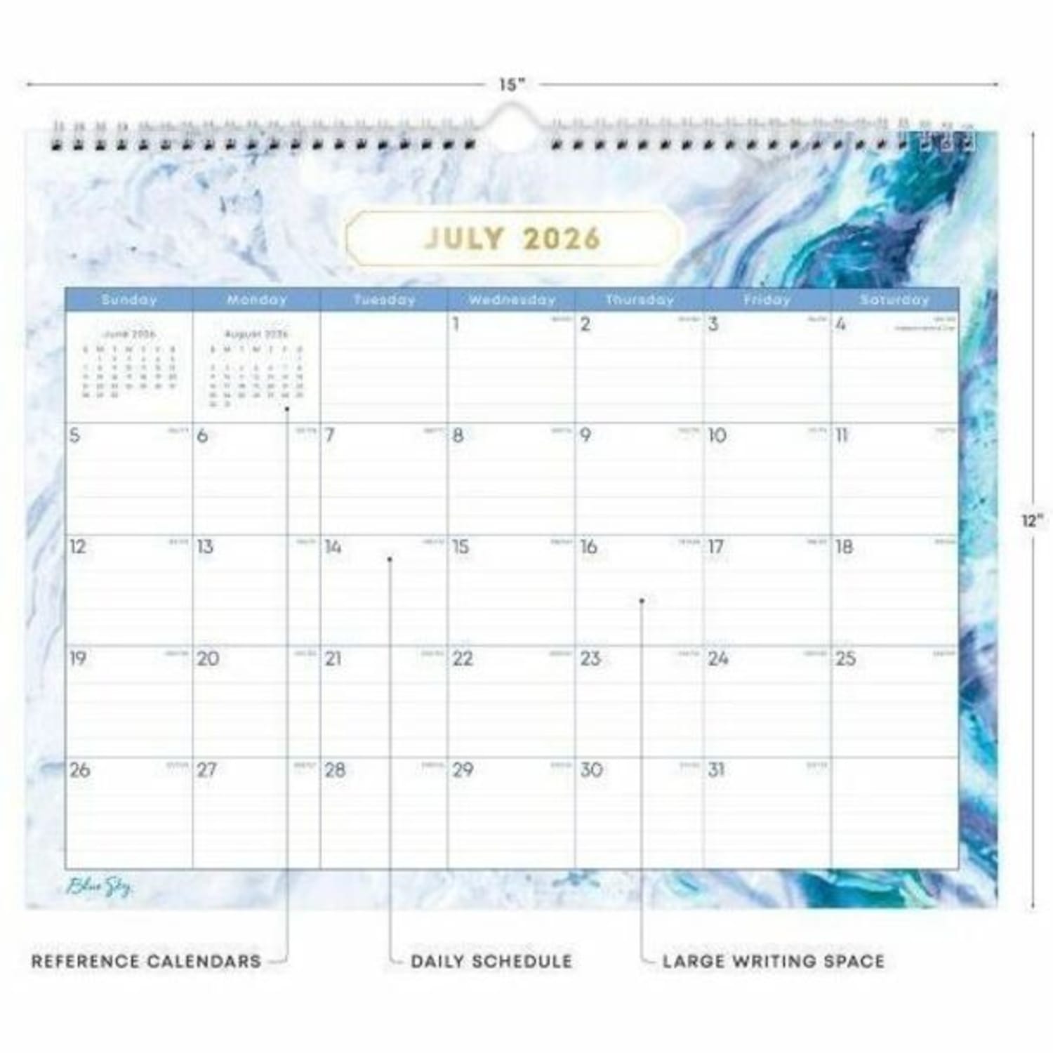 Wall Calendar BS Gemma - 15x12 AY26-27 Monthly Safety Wirebound - - Image 6