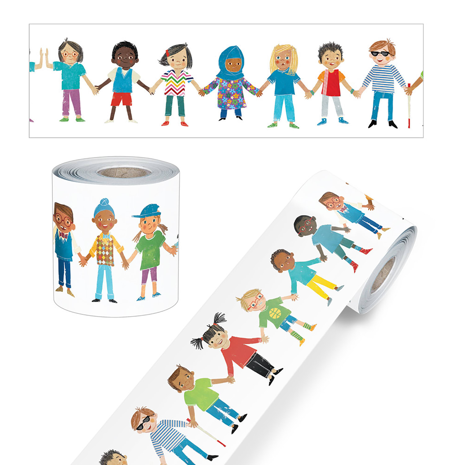 Carson Dellosa Rolled Straight Bulletin Board Borders, All Are Neighbors, 65ft Per Roll, Pack Of 3 Rolls - Image 4