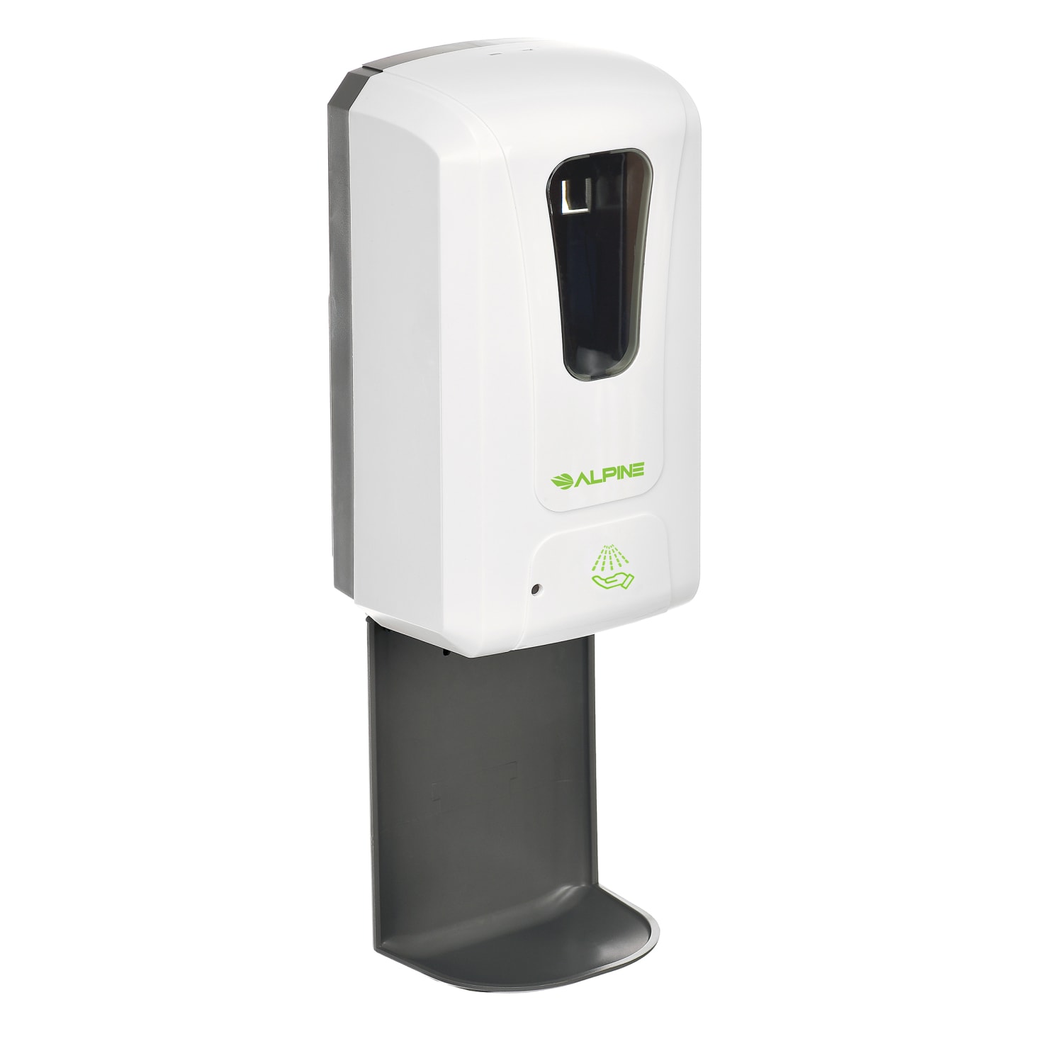 Alpine Industries 1200 mL Wall Mount Automatic Liquid Soap And Hand Sanitizer Dispensers With Drip Trays, White, Pack Of 2 Dispensers - Image 4